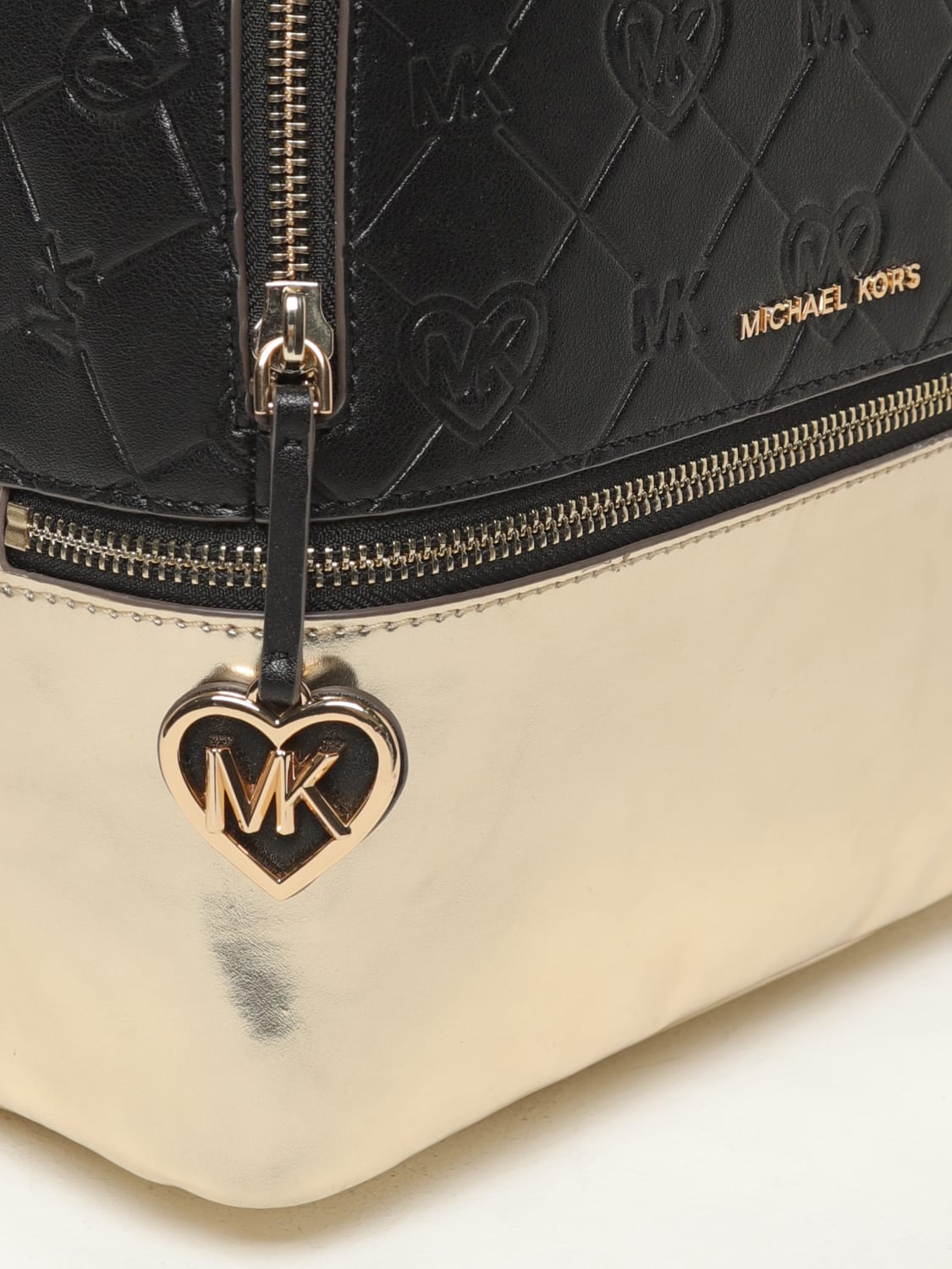 MICHAEL KORS DUFFEL BAG: Michael Kors backpack in synthetic leather with all-over MK monogram, Black - Img 3