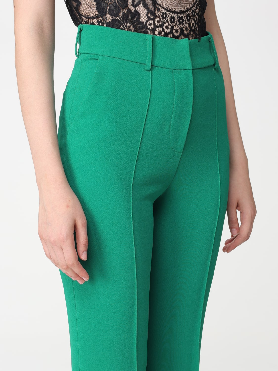ELIE SAAB PANTALONI: Pantalone a zampa Elie Saab, Verde - Img 3