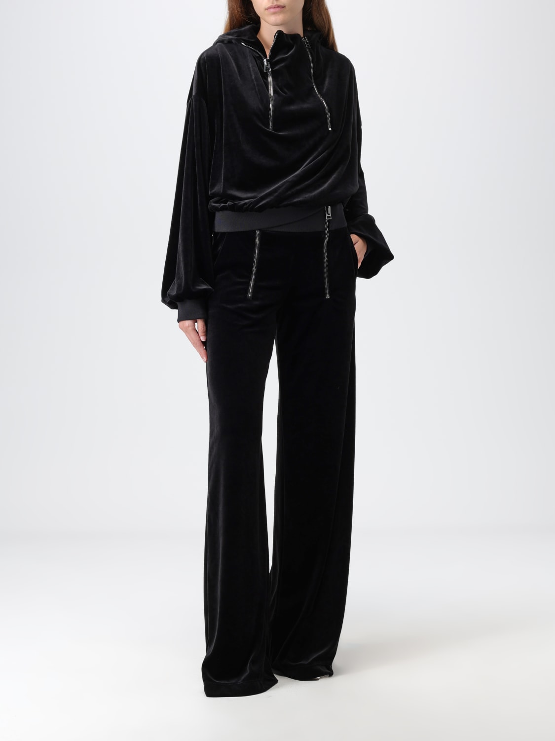Tom Ford Outlet: velvet sweatshirt - Black | Tom Ford