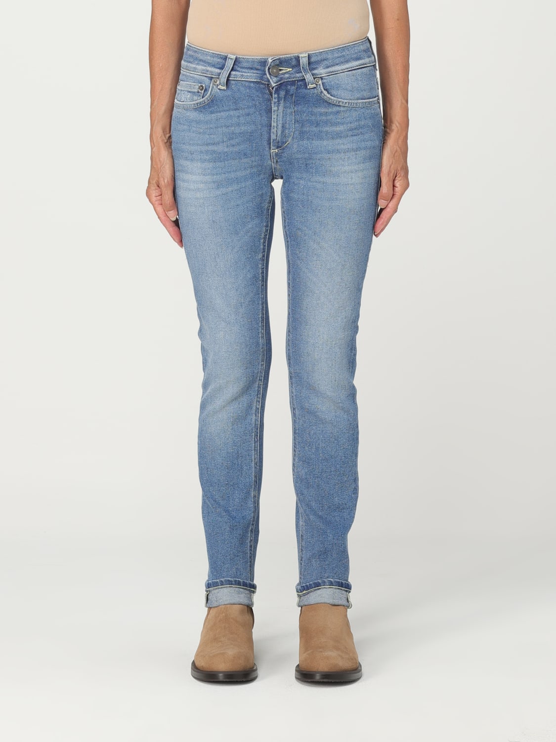 DONDUP JEANS: Jeans Dondup in denim di cotone stretch, Blue - Img 1