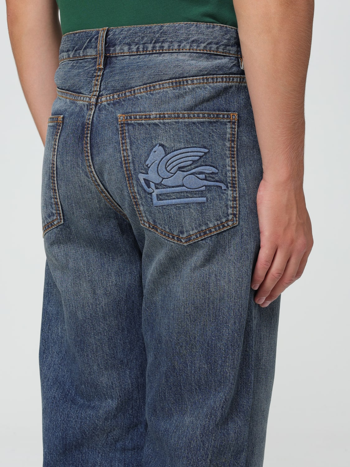 ETRO JEANS: Jeans Etro con logo Pegaso, Blue - Img 5