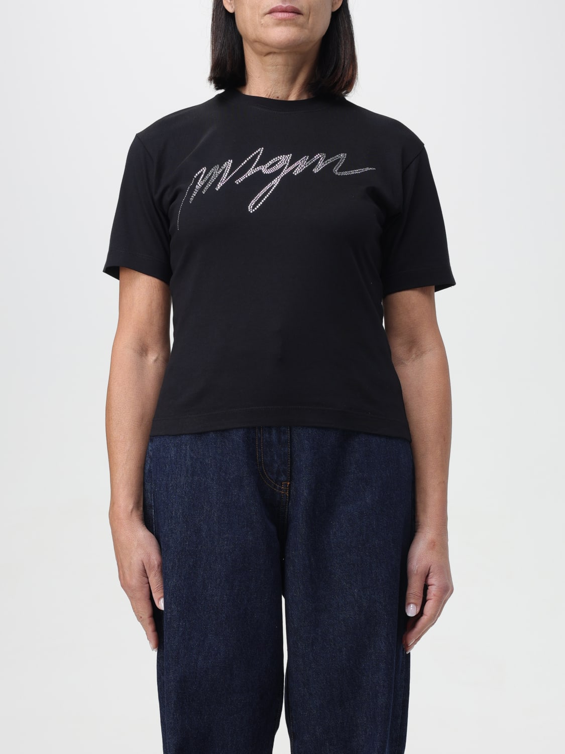 MSGM T-SHIRT: MSGM cotton t-shirt, Black - Img 1