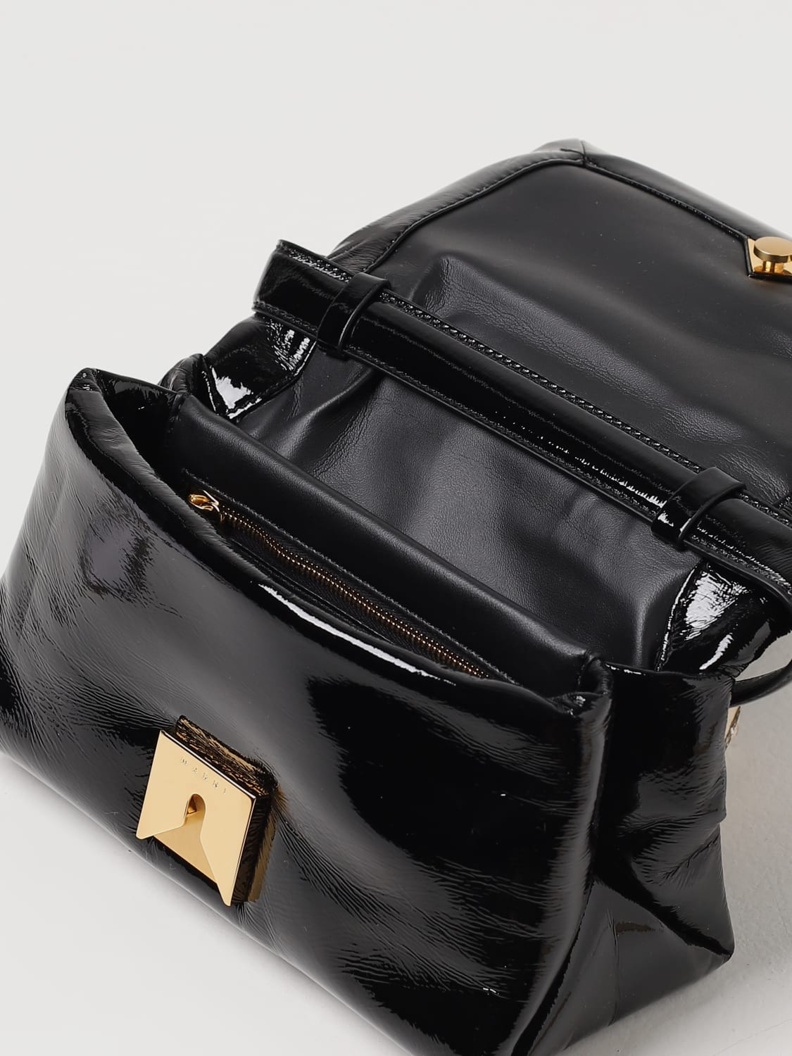 MARNI MINI BAG: Marni Prisma bag in patent leather, Black - Img 4