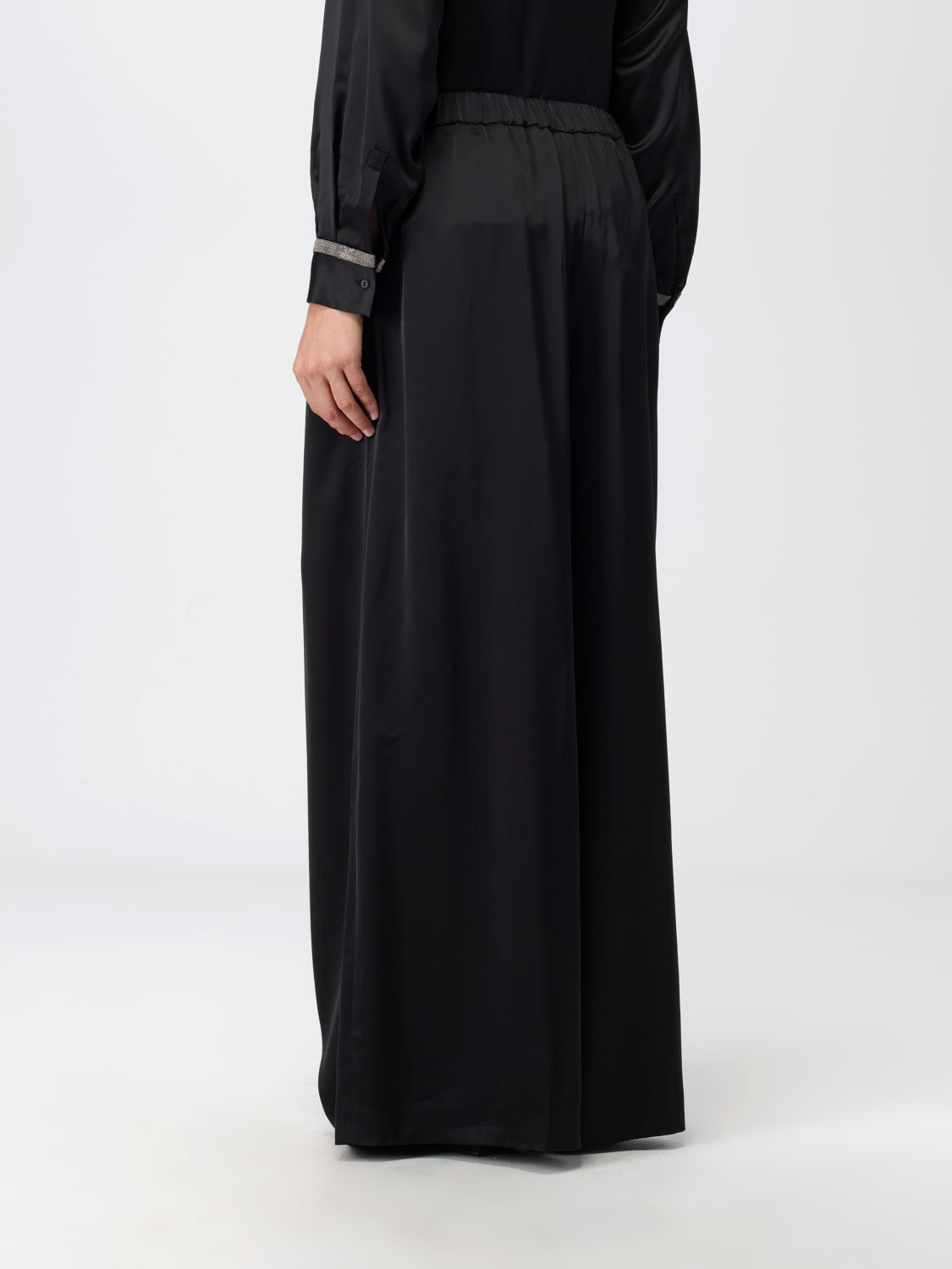 Fabiana Filippi Outlet: Pantalone in misto viscosa - Nero