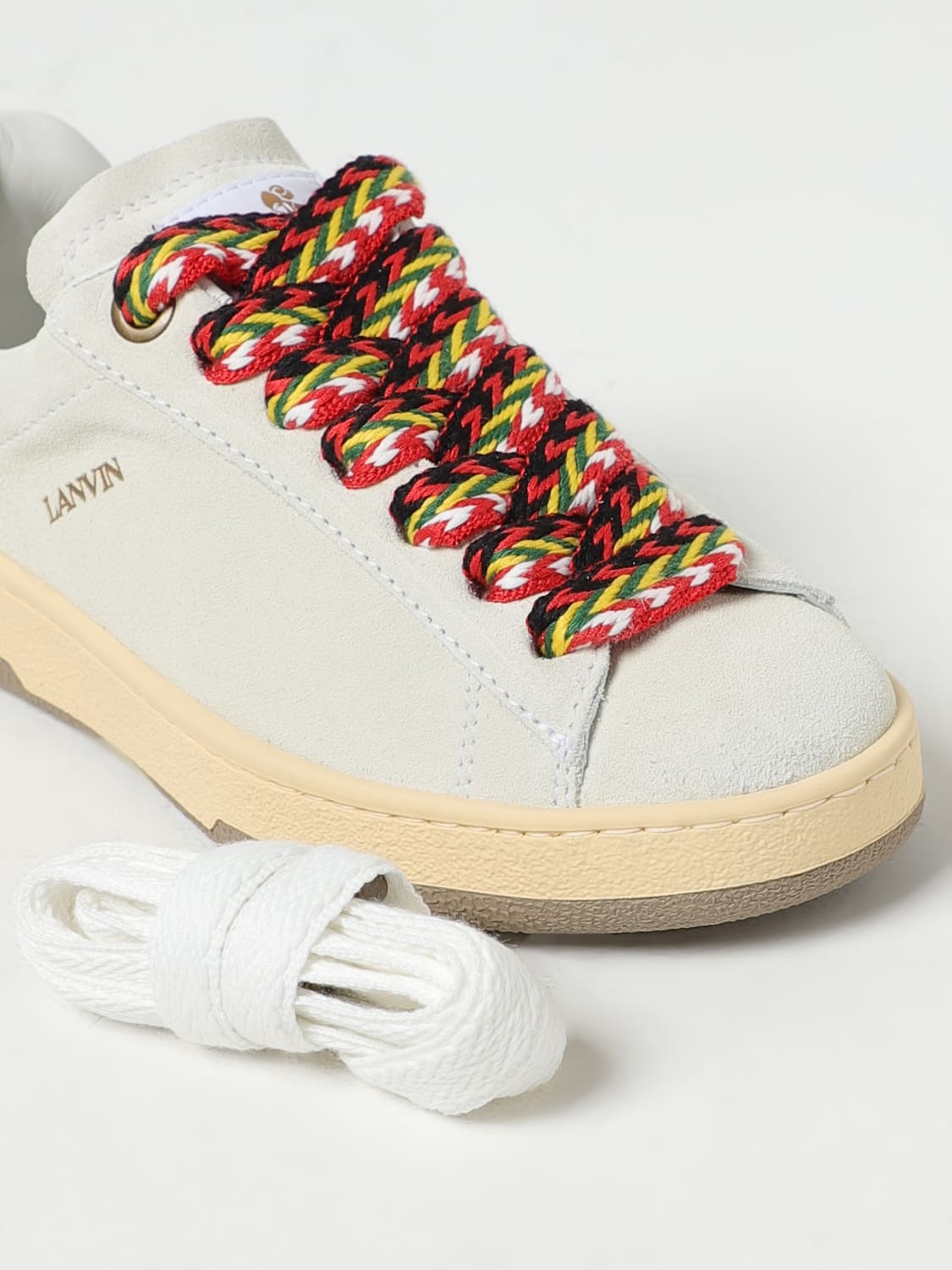 LANVIN SNEAKERS: Sneakers Lite Curb Lanvin in camoscio, Bianco - Img 4