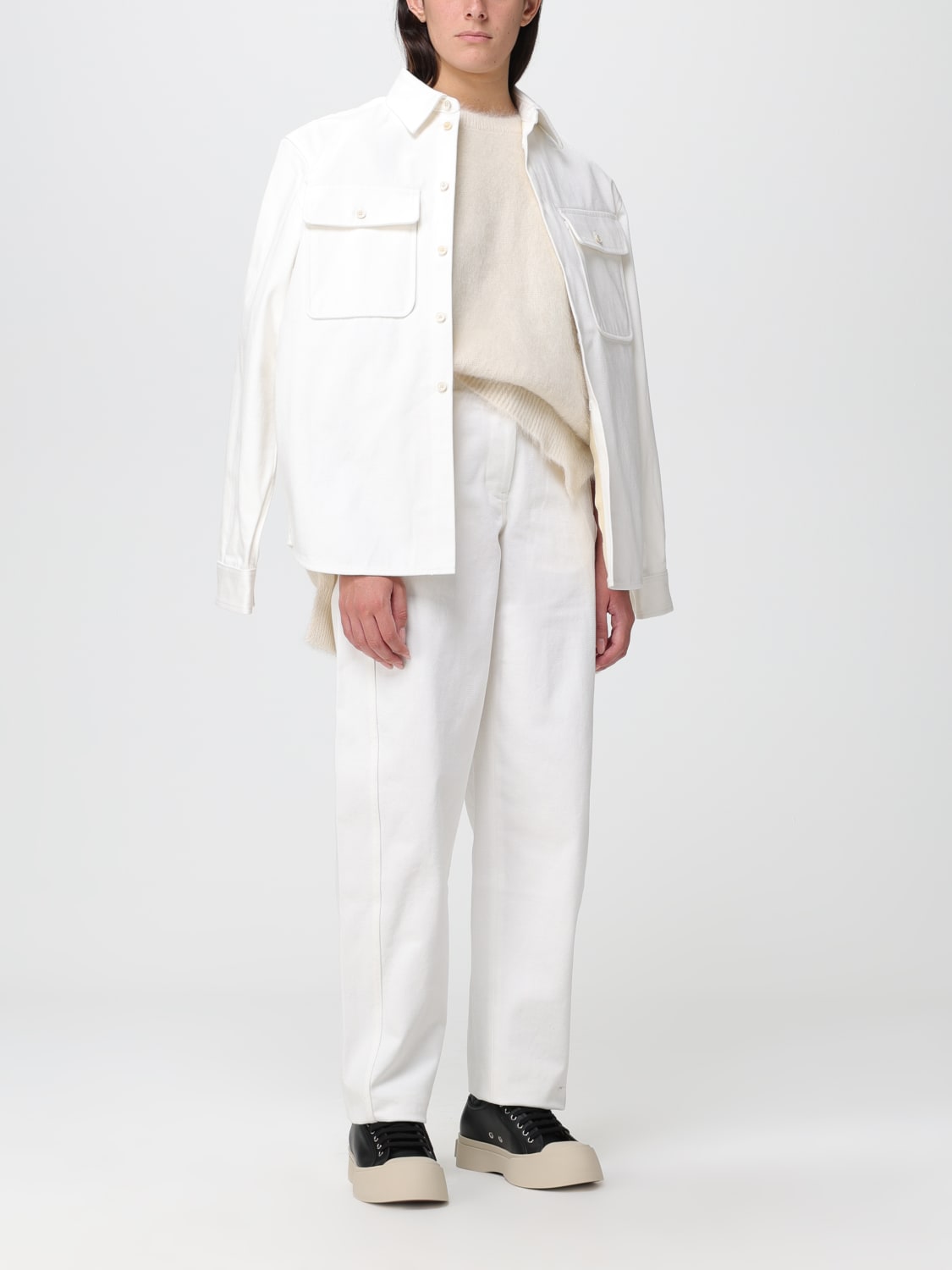 JIL SANDER CAMICIA: Camicia Jil Sander oversize in twill, Bianco - Img 2