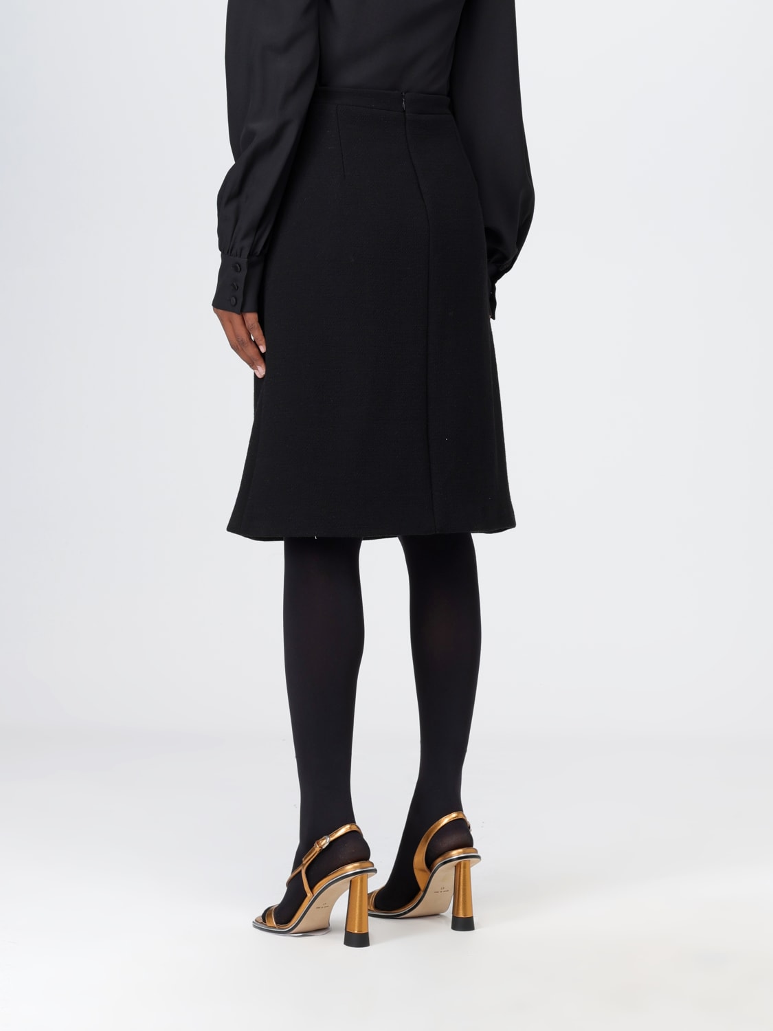 ETRO SKIRT: Etro skirt in wool blend with embroidery, Black - Img 3