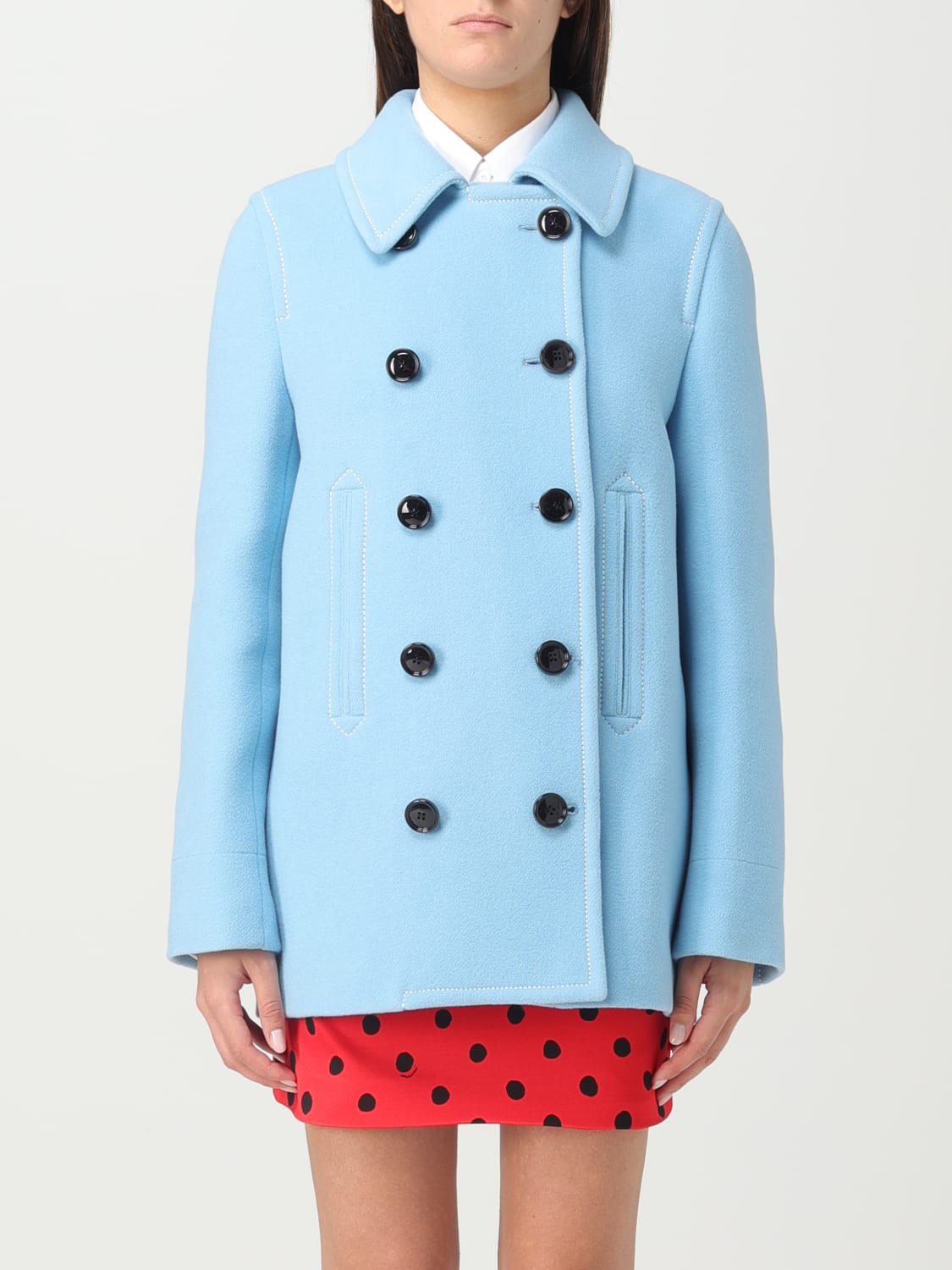 MARNI COAT: Marni coat in wool blend, Gnawed Blue - Img 1