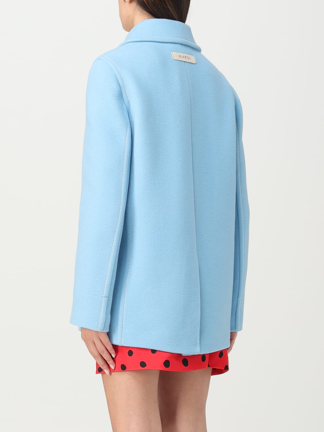 MARNI COAT: Marni coat in wool blend, Gnawed Blue - Img 3