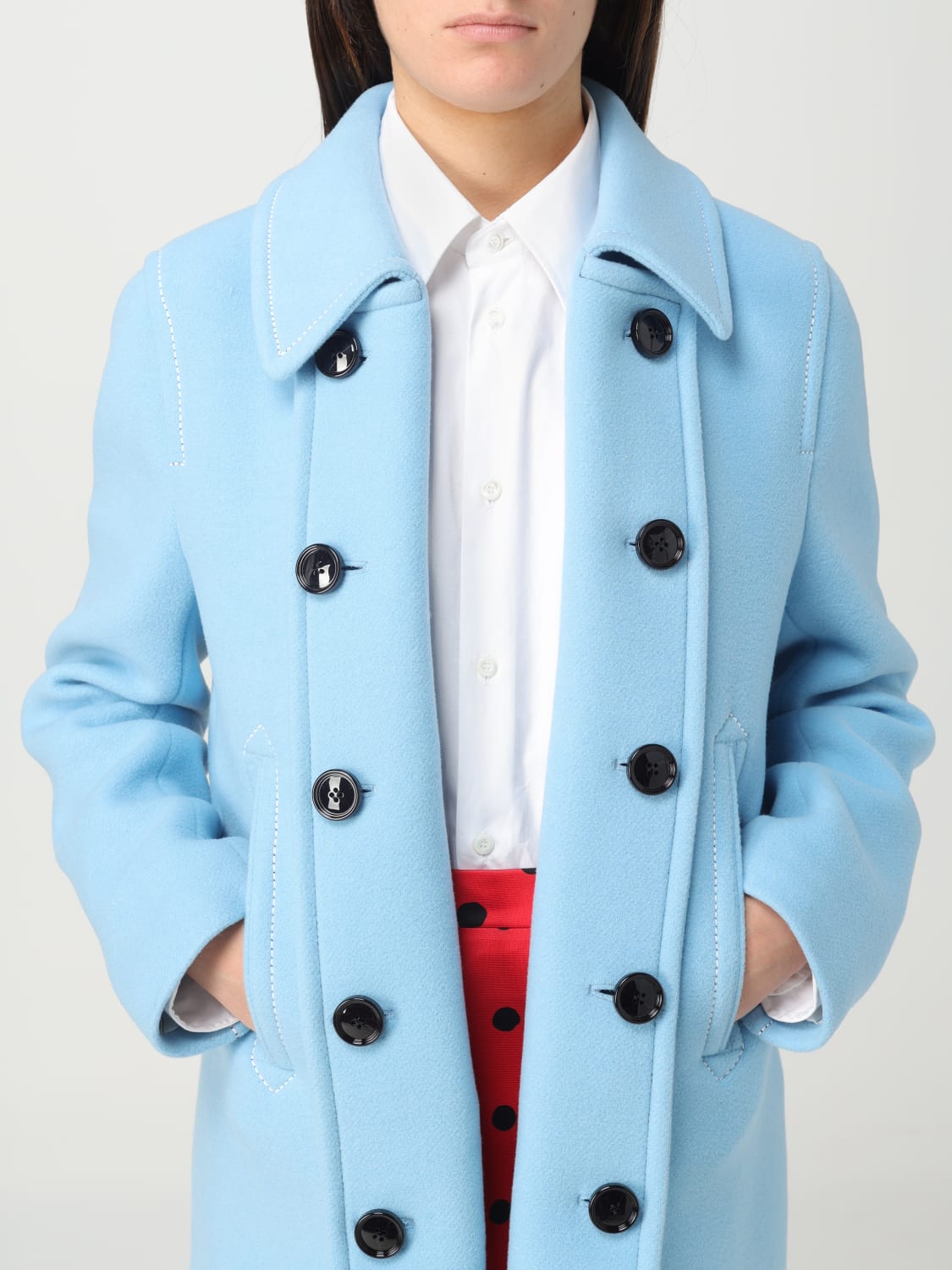 MARNI COAT: Marni coat in wool blend, Gnawed Blue - Img 5