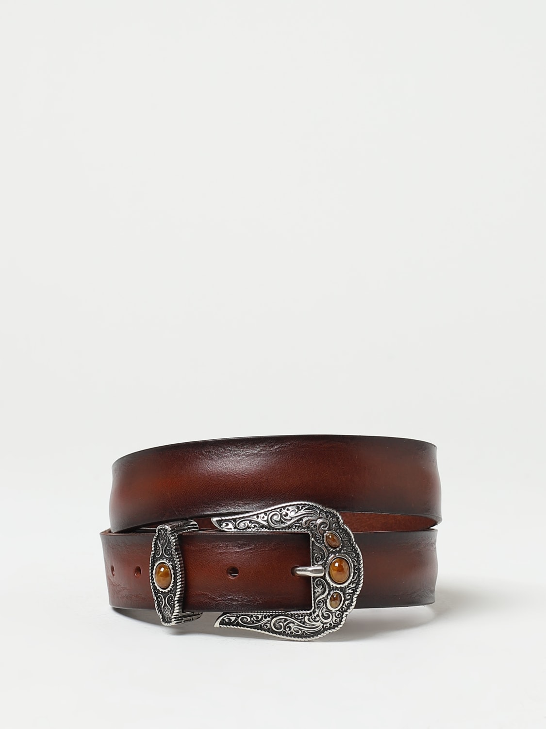 ベルト ORCIANI Woman Belt Black D10293BUS NER ORCIANI Soft high waist leather belt with covered buckle