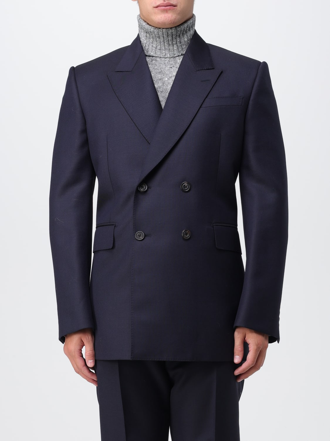McQueen Outlet: double-breasted blazer - Navy | McQueen