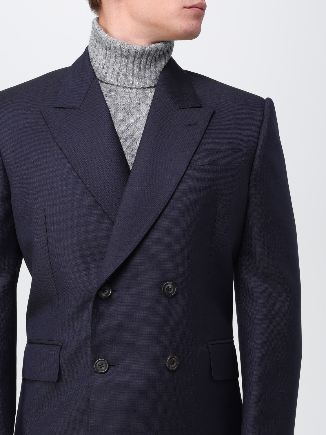 McQueen Outlet: double-breasted blazer - Navy | McQueen