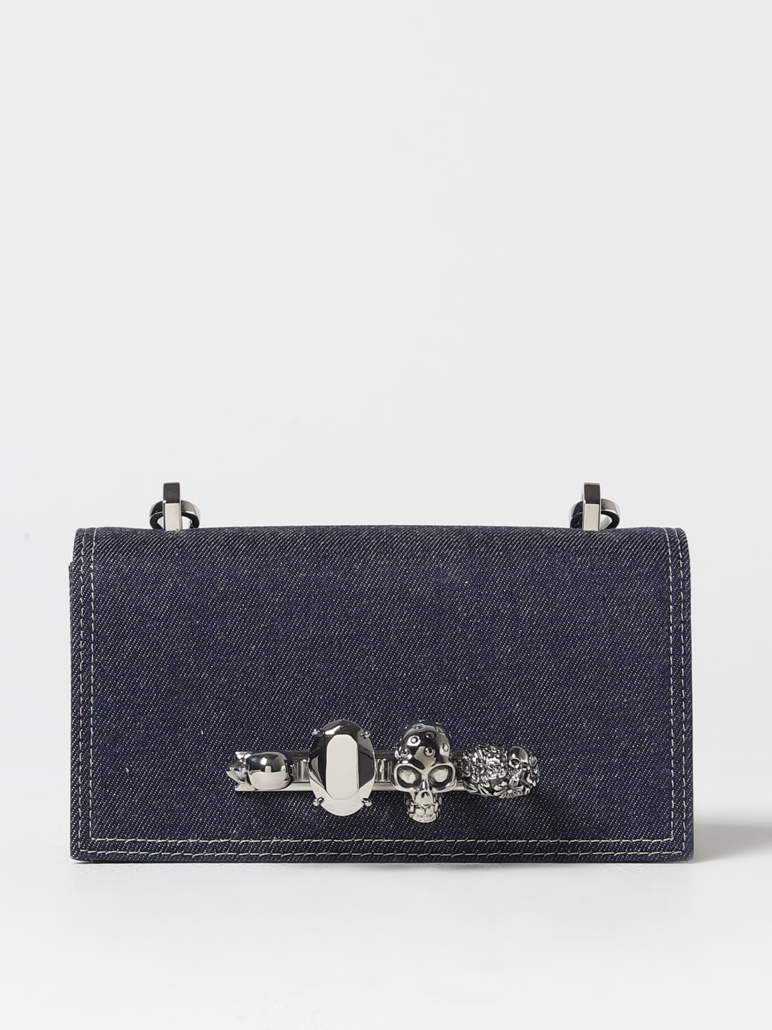 Giglio Borsa Skull Alexander McQueen in denim