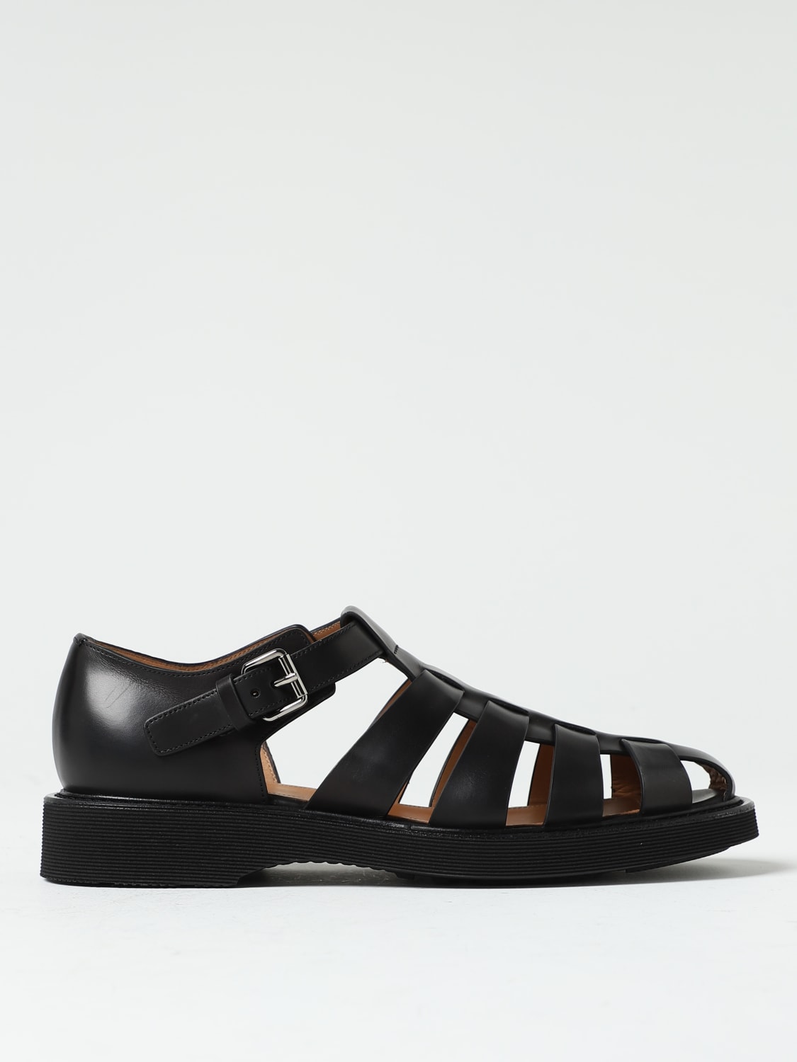 CHURCH'S SANDALS: Church's Hove sandals in leather, Black - Img 1