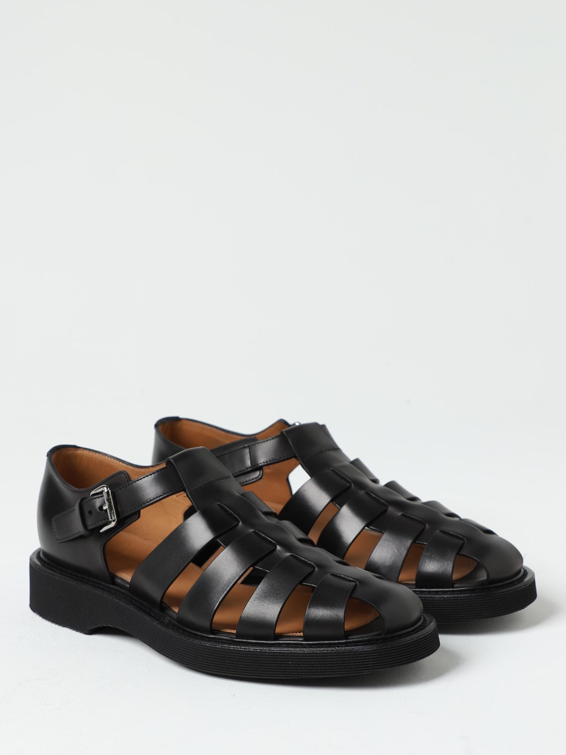 CHURCH'S SANDALS: Church's Hove sandals in leather, Black - Img 2