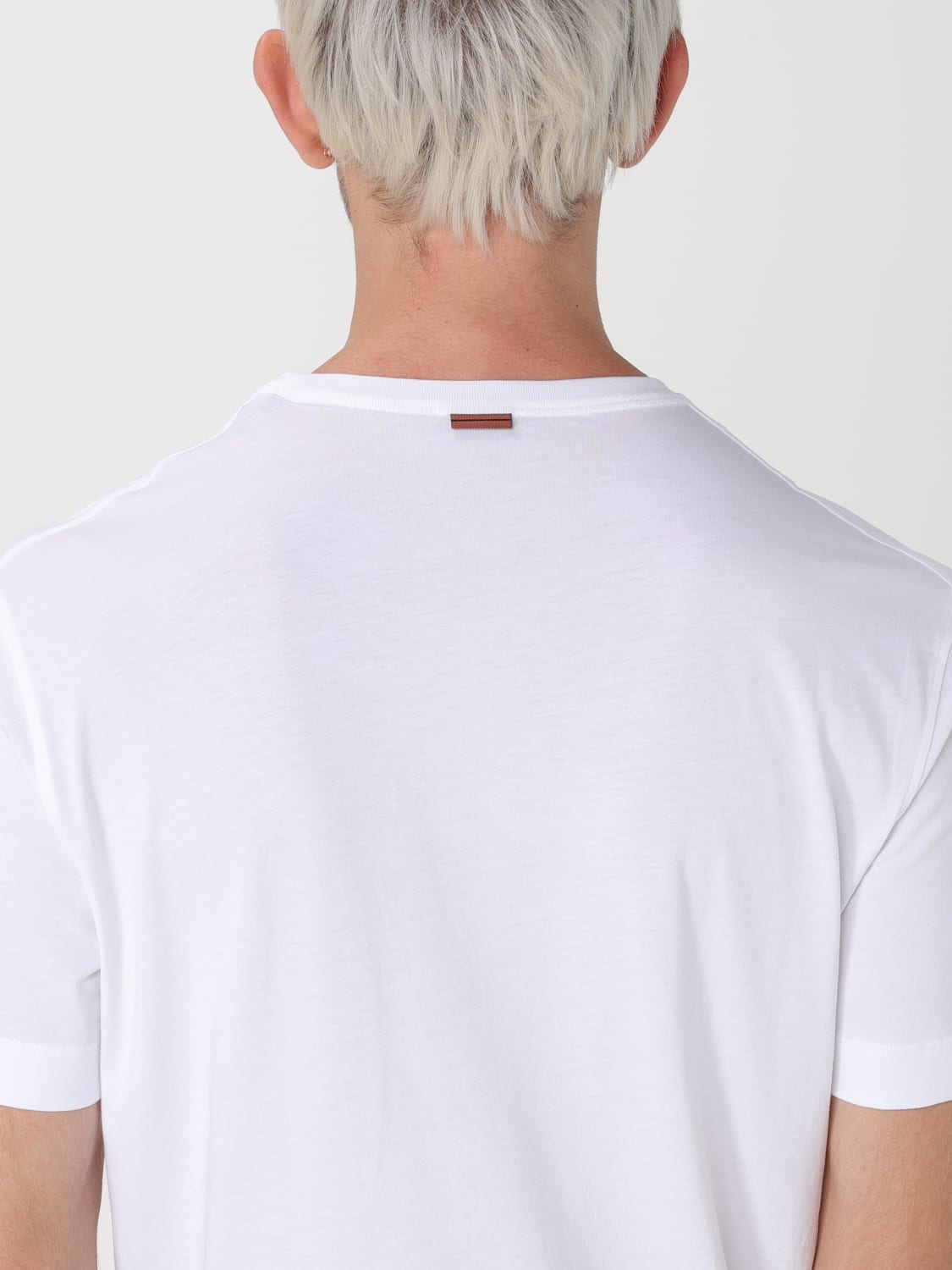 ZEGNA T-SHIRT: Zegna cotton T-shirt with embroidered logo, White - Img 5