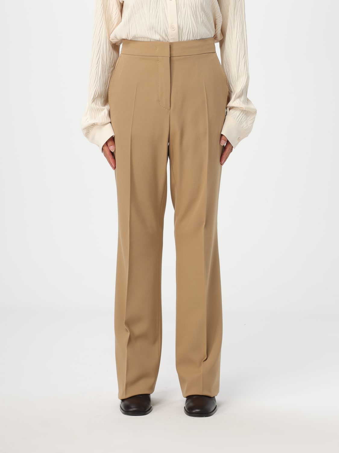 MAX MARA PANTS: Max Mara pants in stretch virgin wool, Camel - Img 1