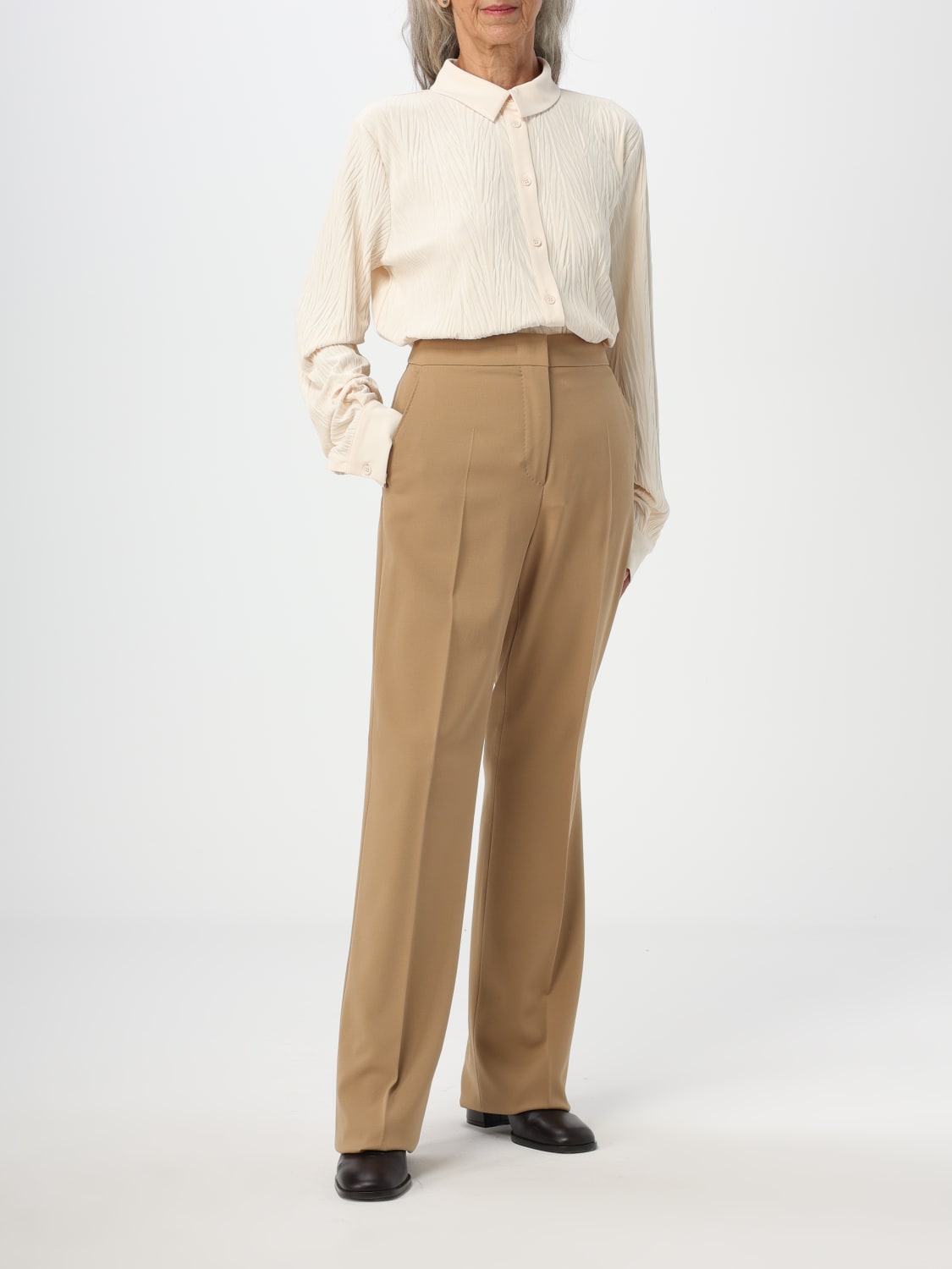 MAX MARA PANTS: Max Mara pants in stretch virgin wool, Camel - Img 2