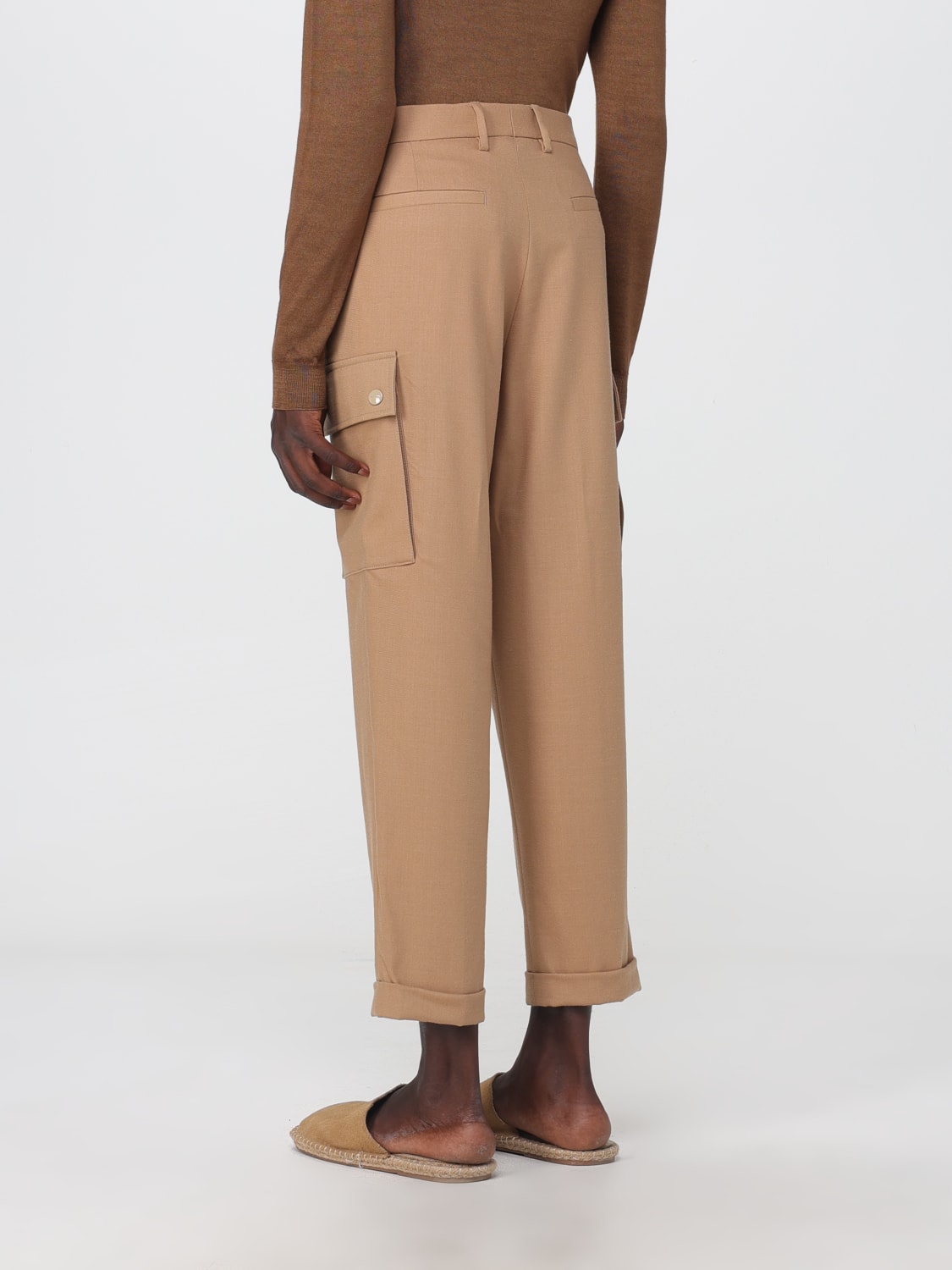 ETRO PANTS: Etro cargo pants in stretch wool, Beige - Img 3