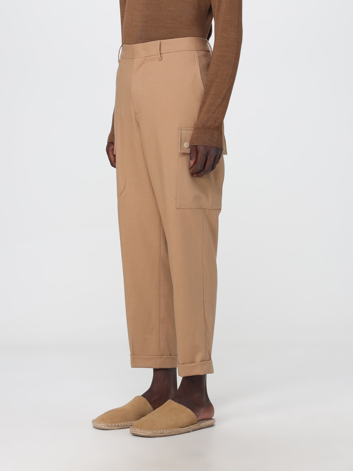 ETRO PANTS: Etro cargo pants in stretch wool, Beige - Img 4