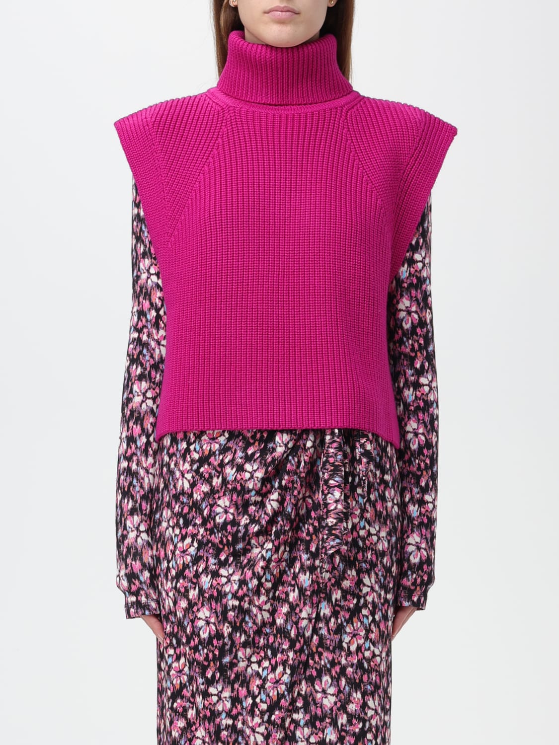 ISABEL MARANT ETOILE WAISTCOAT: Isabel Marant Etoile knitted vest, Fuchsia - Img 1