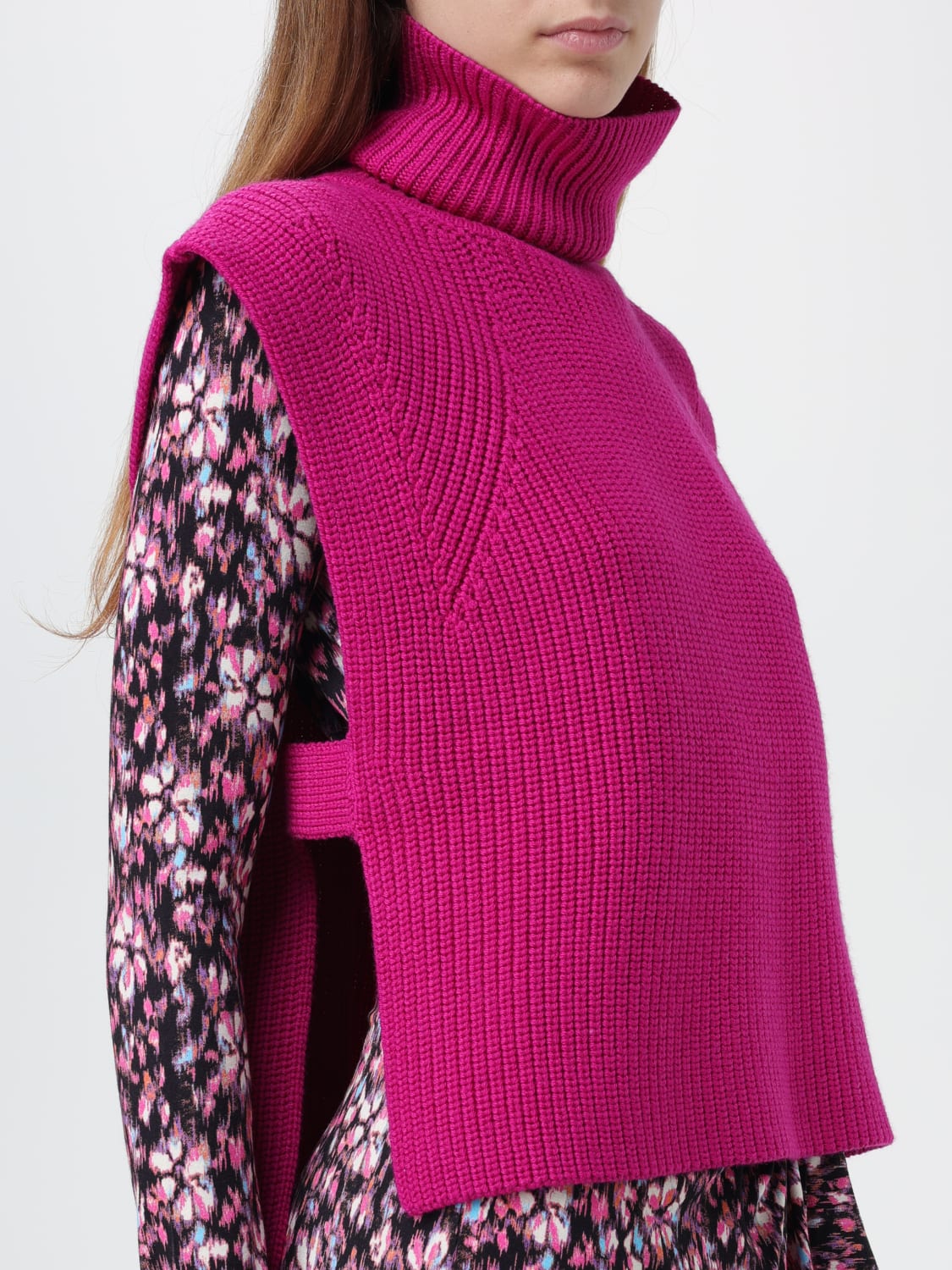 ISABEL MARANT ETOILE WAISTCOAT: Isabel Marant Etoile knitted vest, Fuchsia - Img 4