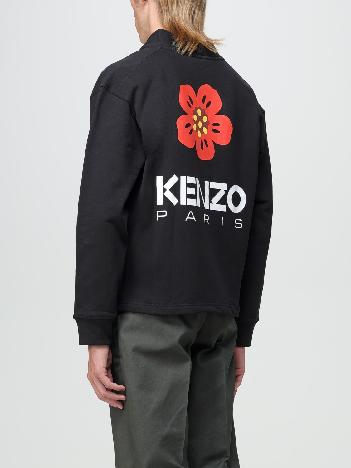 KENZO CARDIGAN: Kenzo Boke Flower cardigan in cotton, Black - Img 3