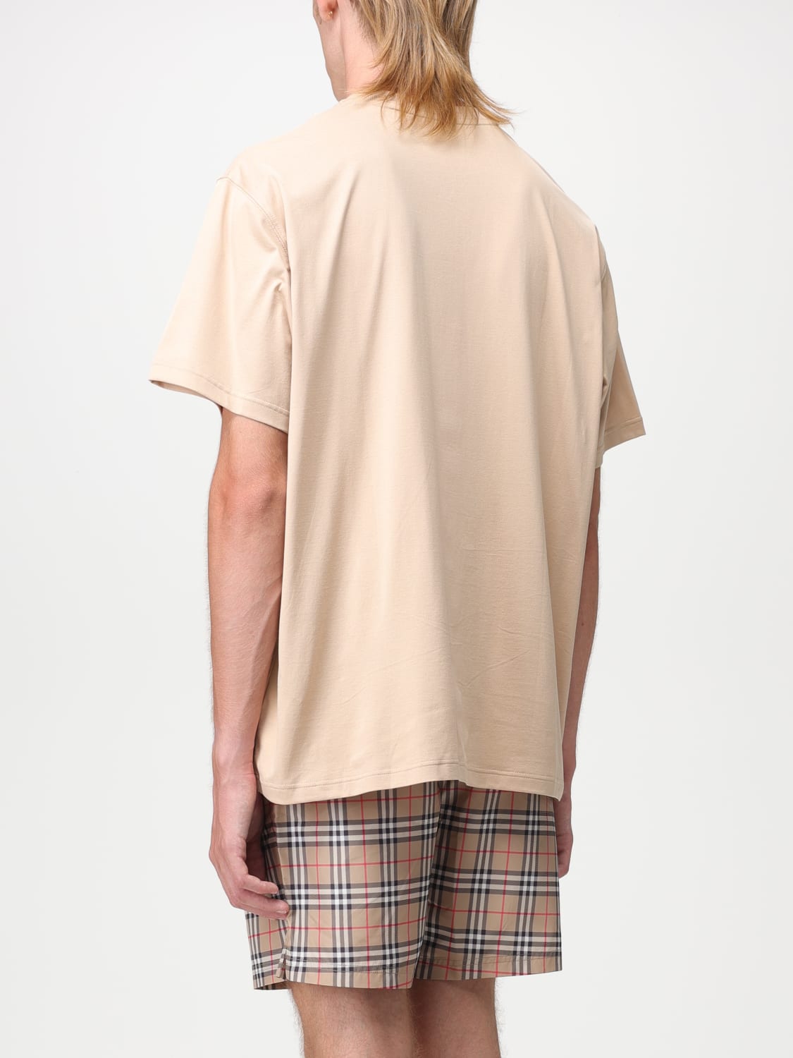 BURBERRY T-SHIRT: Burberry cotton t-shirt with embroidery, Brown - Img 3