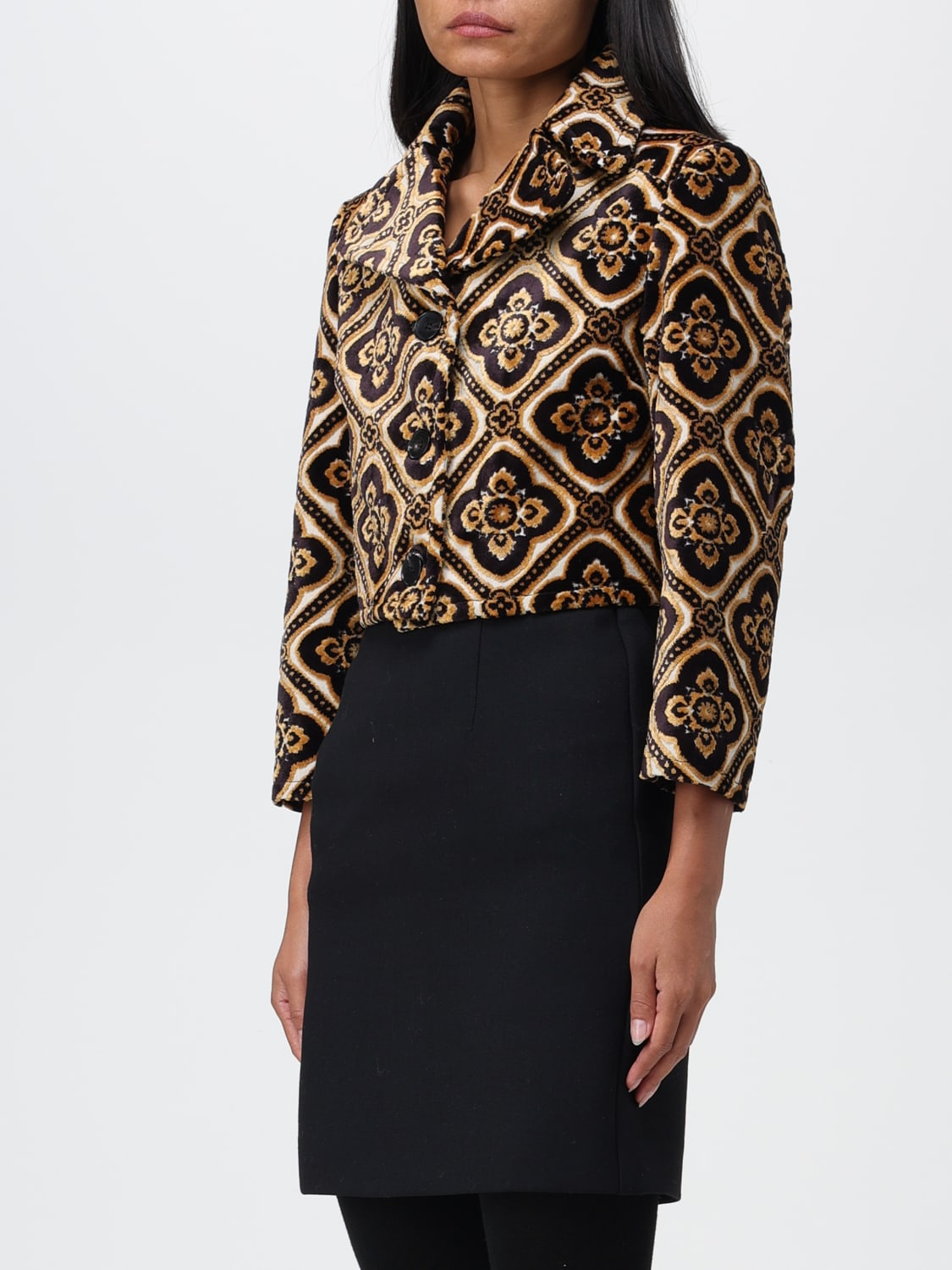 ETRO JACKET: Etro velvet jacket with jacquard pattern, Multicolor - Img 4