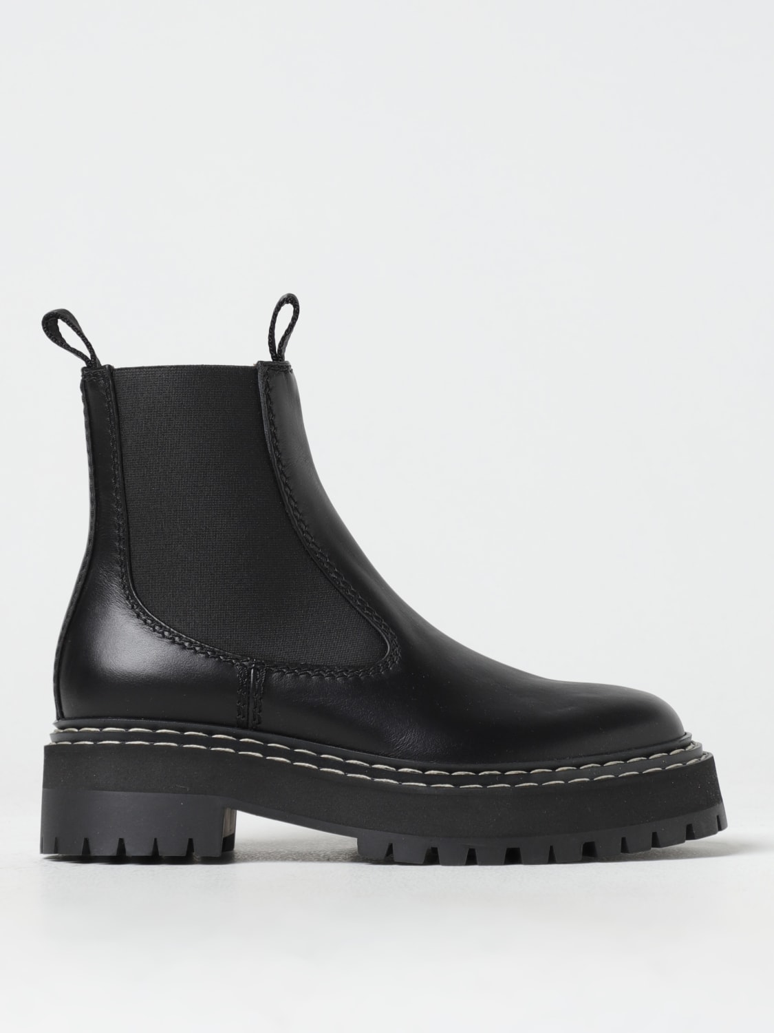 PROENZA SCHOULER leather ankle boots Black Proenza Schouler flat ankle boots PS41115A18120 online at GIGLIO.COM