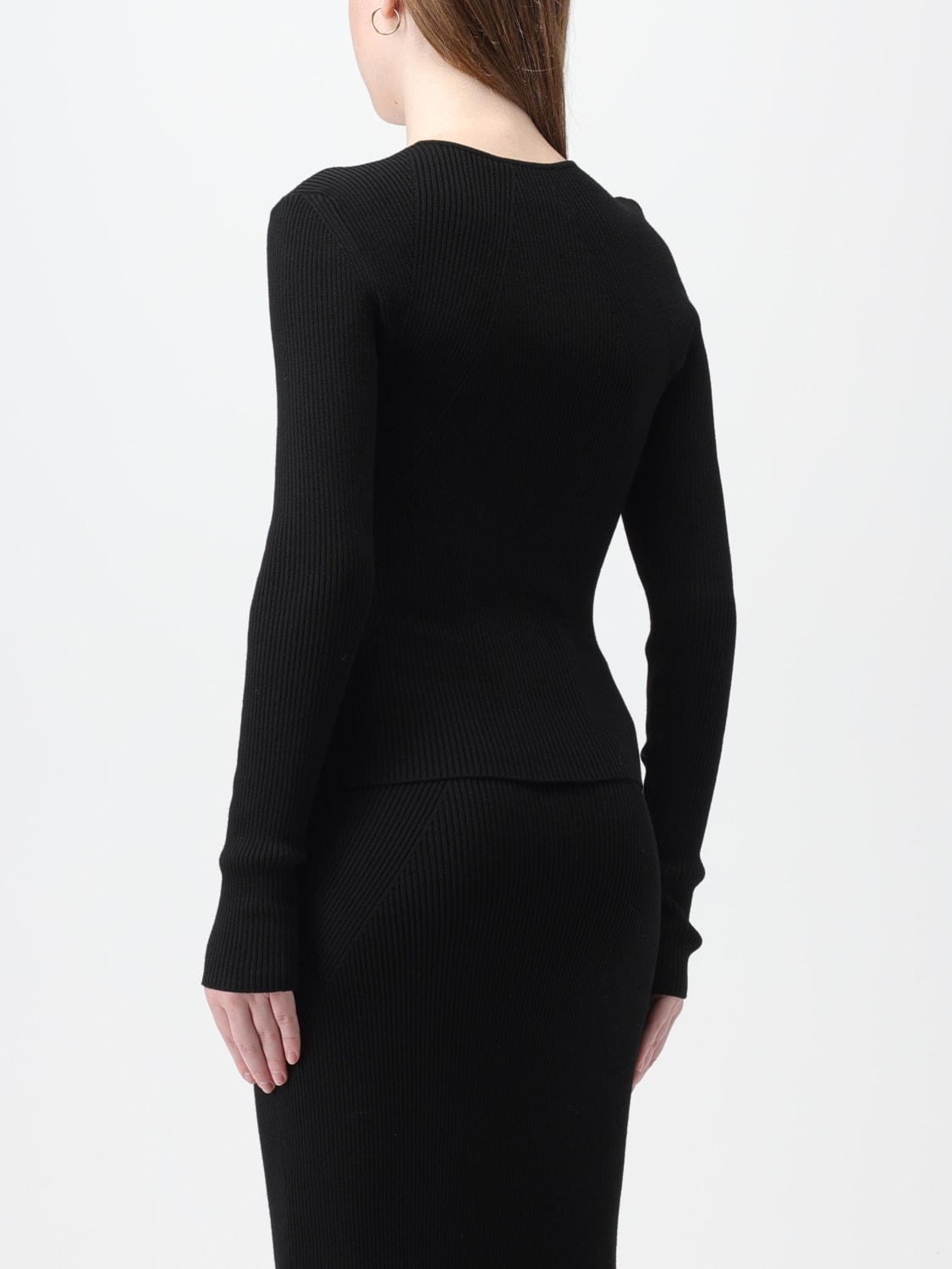 Tシャツ・カットソー alexander mcqueen FW23 Cut-out sweater (768602Q1A65 1000) McQueen Outlet: sweater with cut-out detail - Black