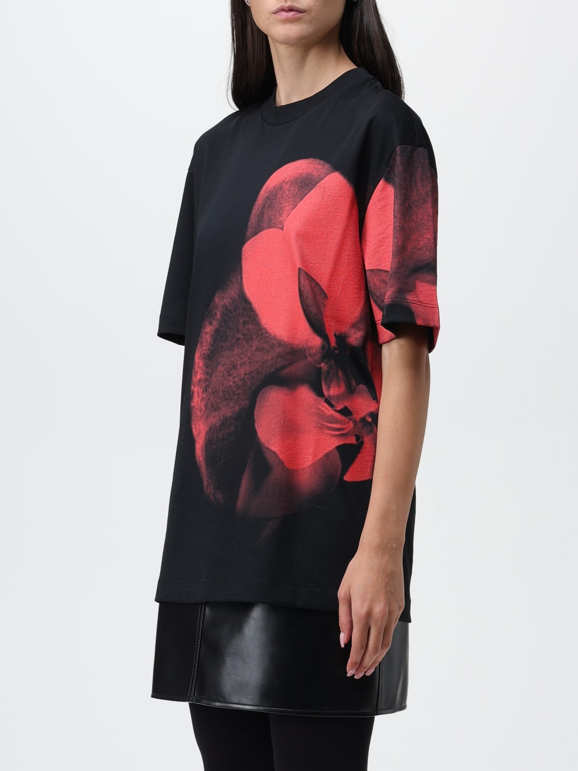 ALEXANDER MCQUEEN T-SHIRT: Alexander McQueen cotton t-shirt with print, Black - Img 4