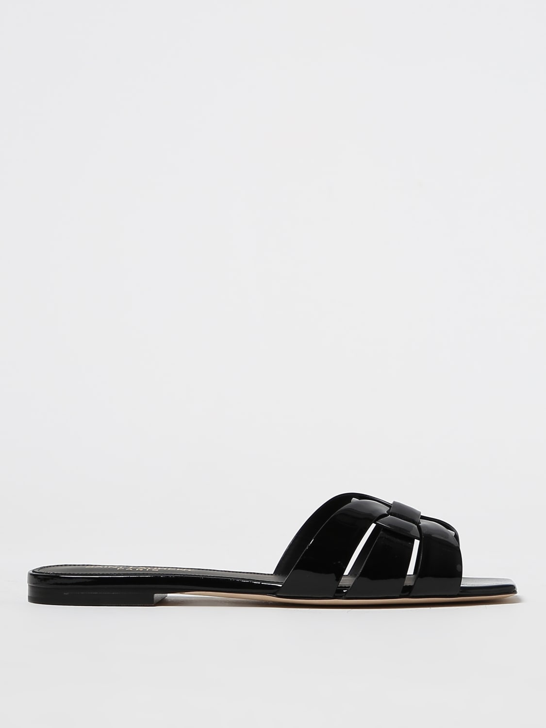 SAINT LAURENT HEELED SANDAL: Saint Laurent patent leather sandals, Black - Img 1
