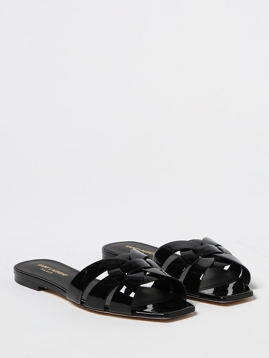 SAINT LAURENT HEELED SANDAL: Saint Laurent patent leather sandals, Black - Img 2
