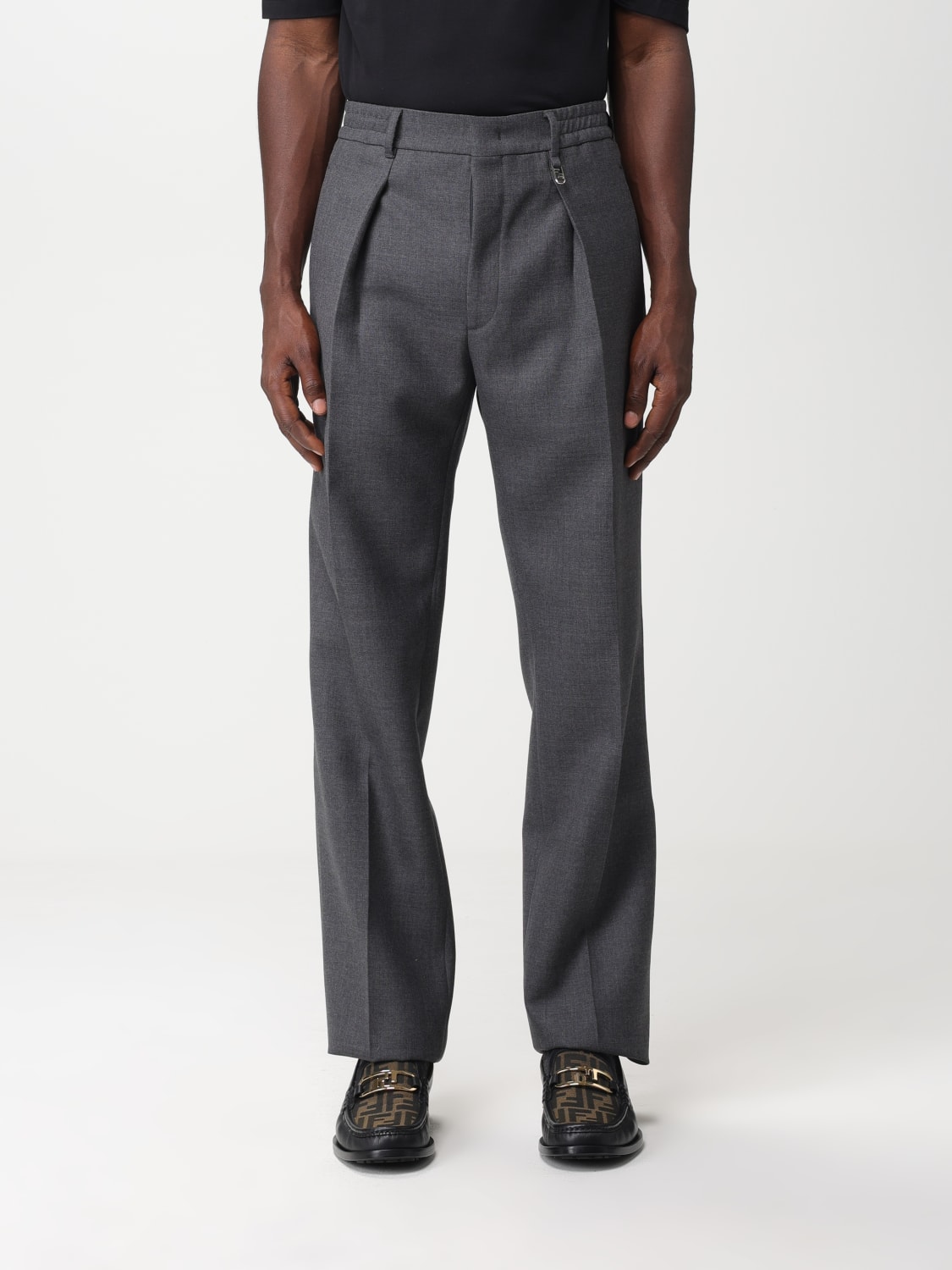 パンツ FENDI WOOL TROUSERS FENDI Palazzo Wool Trousers | Grey | FARFETCH