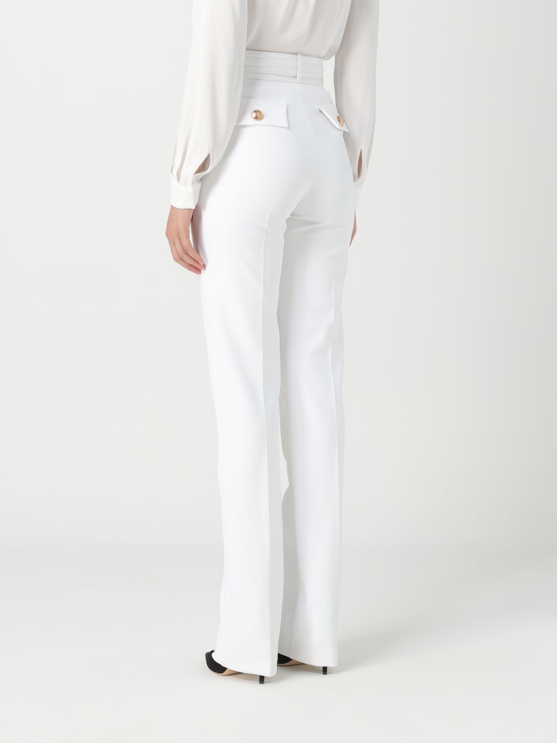 ELISABETTA FRANCHI PANTALONE: Pantalone donna Elisabetta Franchi, Avorio - Img 2