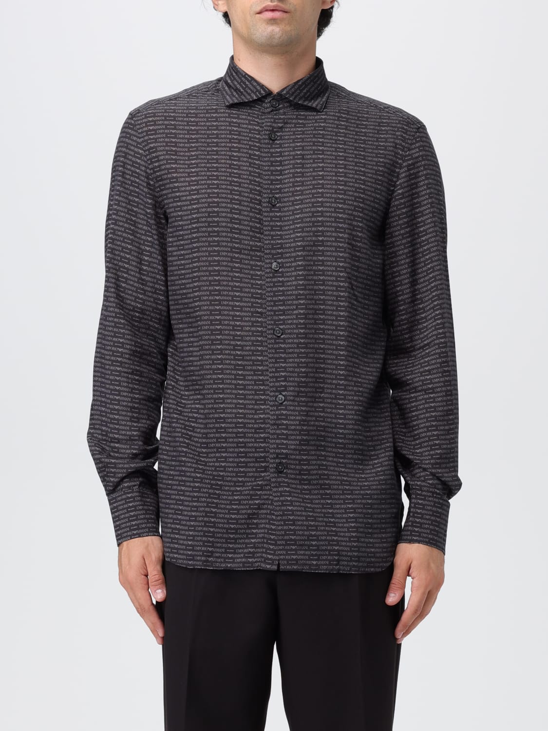 Giglio Camicia Emporio Armani in cotone con motivo logo