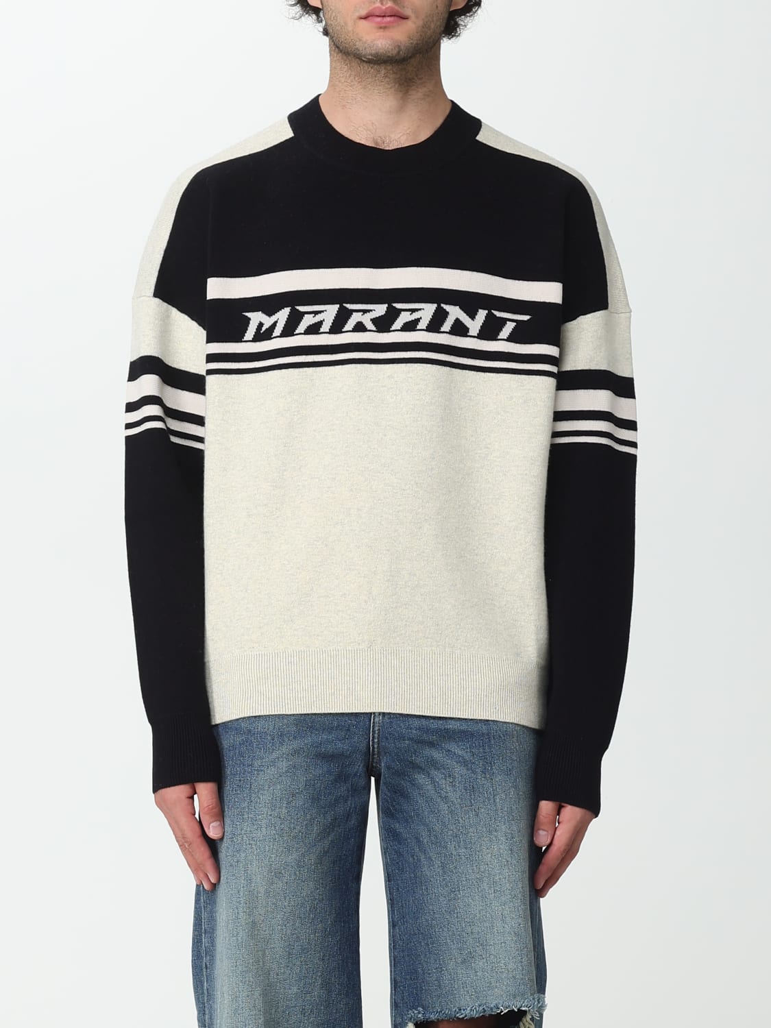 ISABEL MARANT SWEATER: Isabel Marant sweater in cotton and viscose blend, Black - Img 1