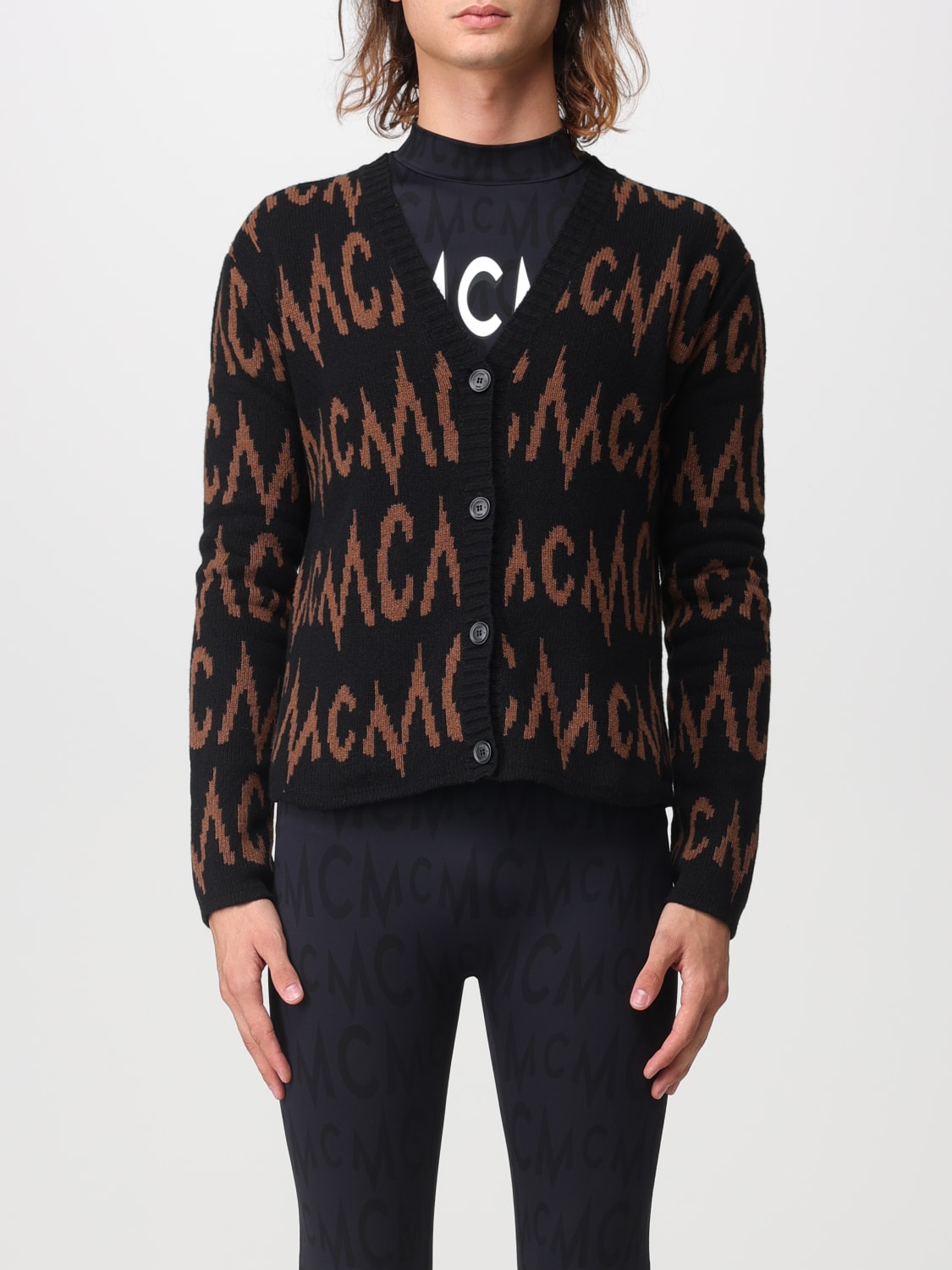 MCM CARDIGAN: Sweater men Mcm, Black - Img 1