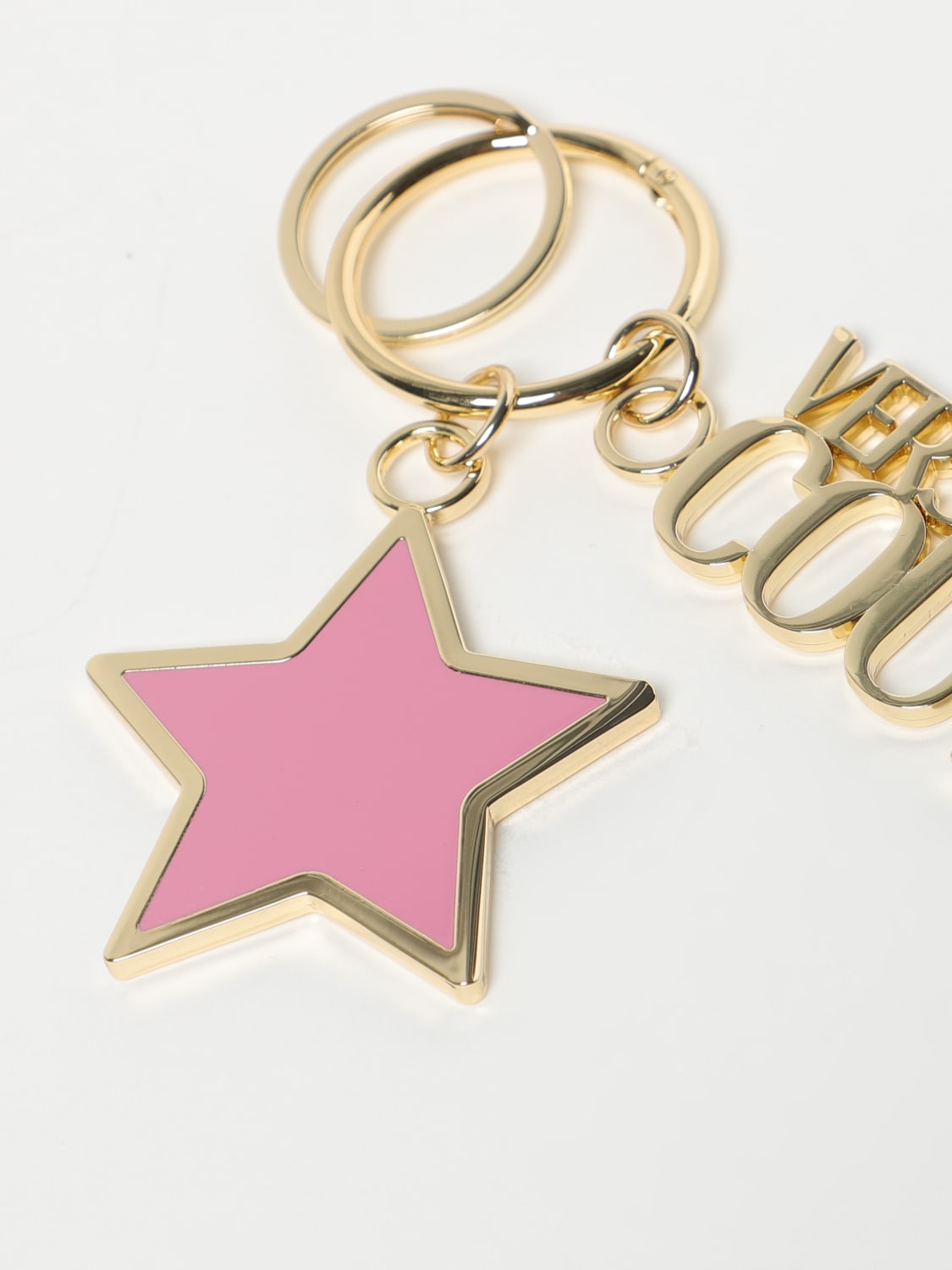 VERSACE JEANS COUTURE KEY CHAIN: Versace Jeans Couture key ring in metal with charm, Pink - Img 2