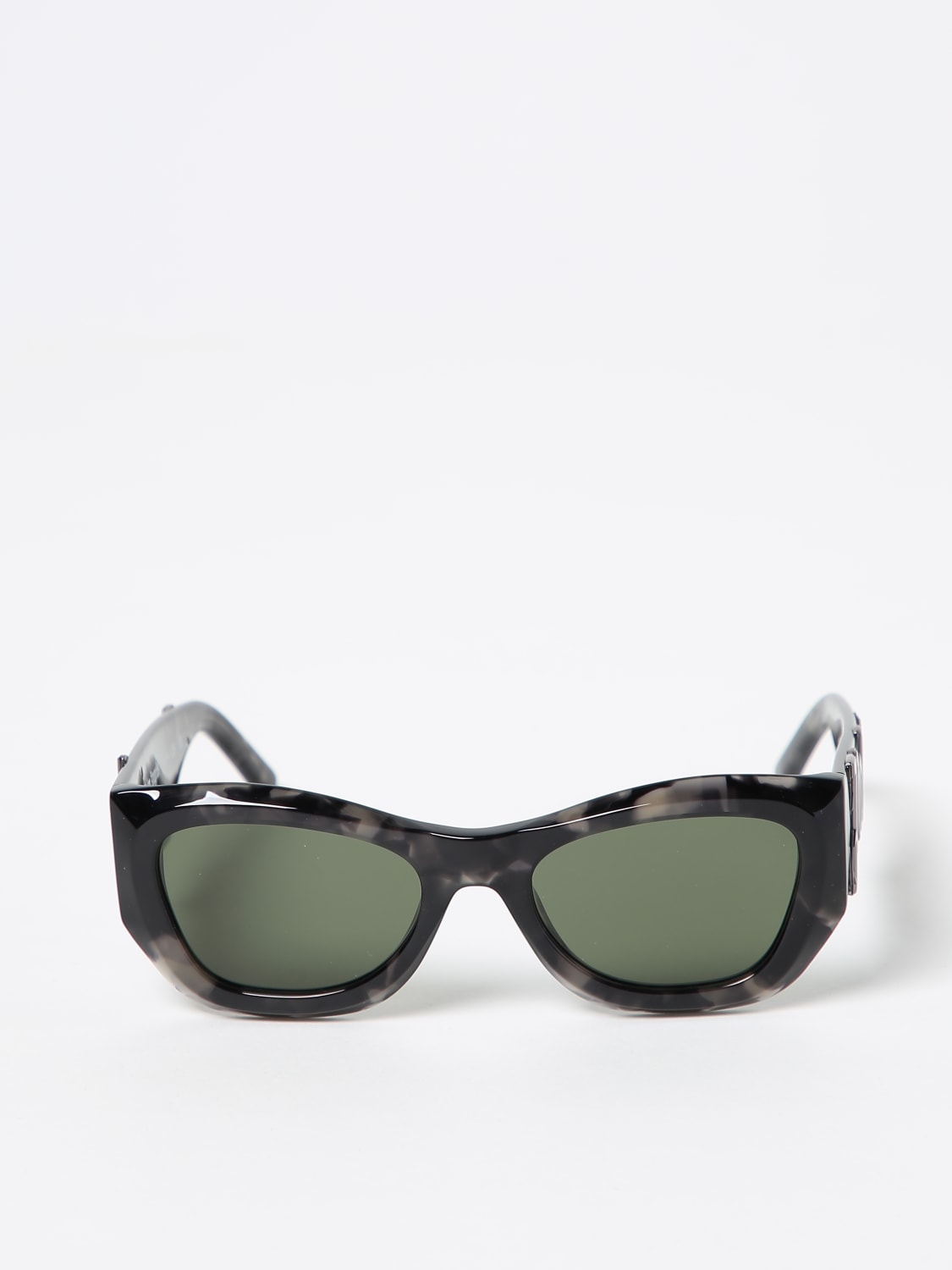 PALM ANGELS SUNGLASSES: Palm Angels Can by sunglasses in tortoiseshell acetate, Black - Img 2