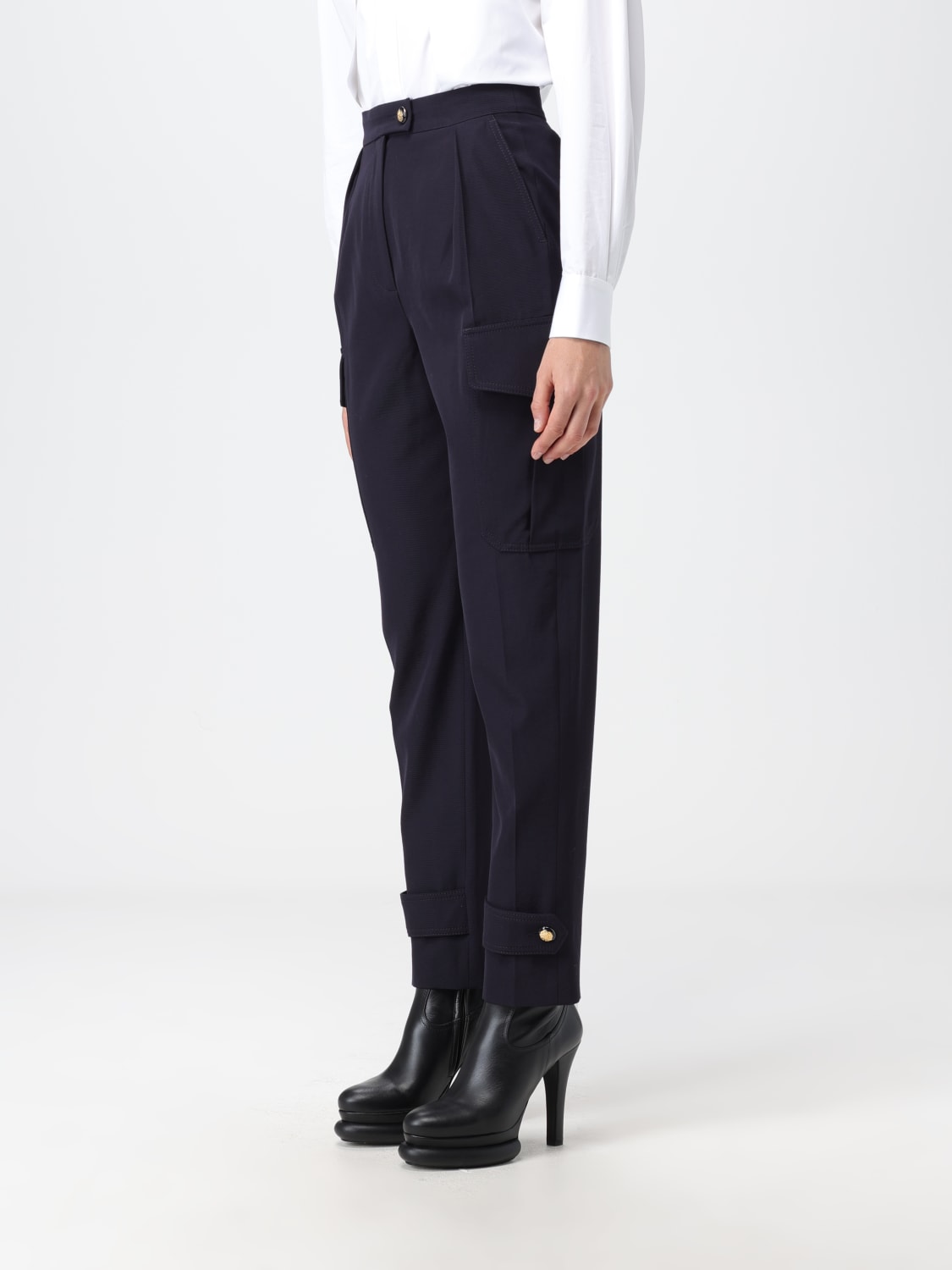 MCQUEEN PANTALONI: Pantalone McQueen in lana e cotone, Blue Navy - Img 4
