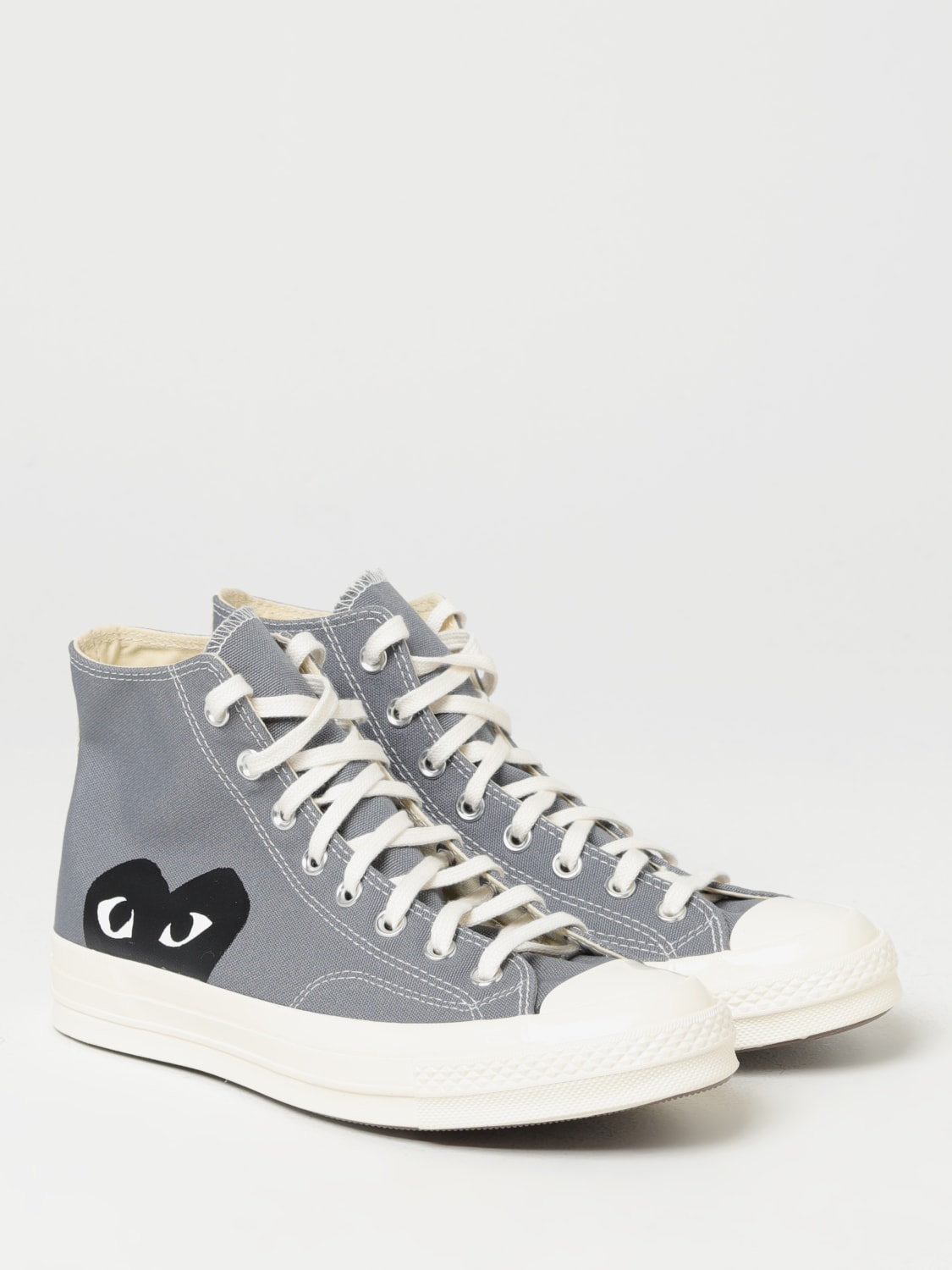 COMME DES GARÇONS PLAY X CONVERSE SNEAKERS: Sneakers Chuck Taylor Comme Des Garçons Play x Converse, Grigio - Img 2