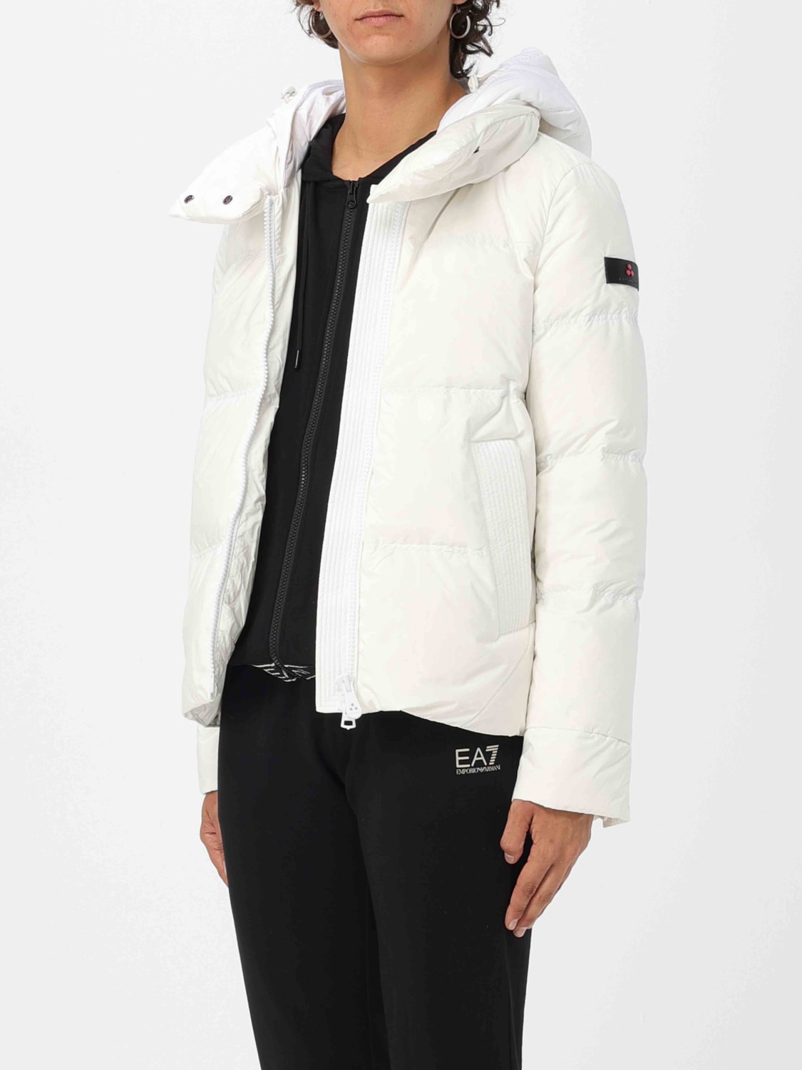 ジャケット PEUTEREY Woman Jacket White PED528301181912 730 Long down jacket with matching colour fur, color White