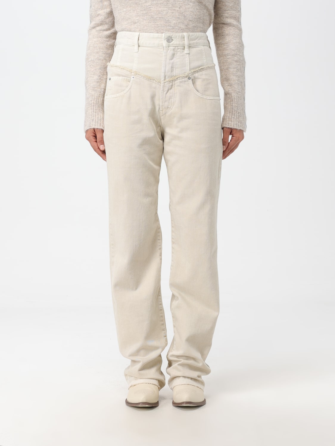 デニム・ジーパン ISABEL MARANT Woman Jeans Beige PA0209FAA4H13I 23EC Isabel Marant Outlet: jeans in denim - Beige | Isabel Marant