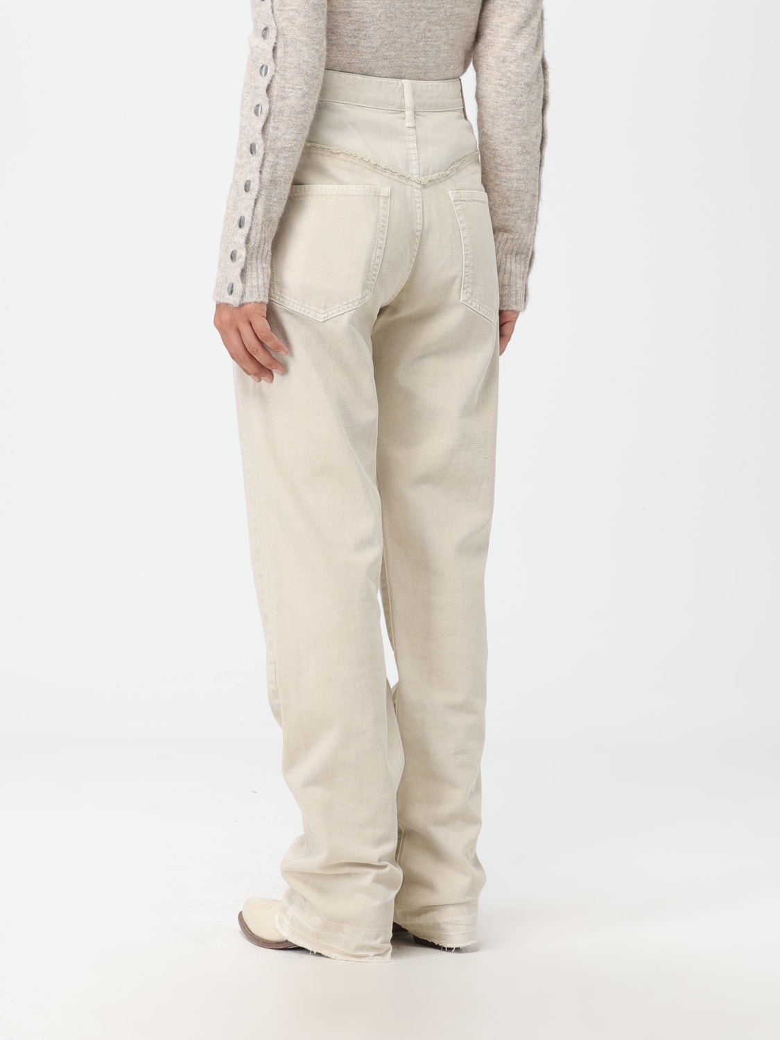 デニム・ジーパン ISABEL MARANT Woman Jeans Beige PA0209FAA4H13I 23EC Isabel Marant Outlet: jeans in denim - Beige | Isabel Marant