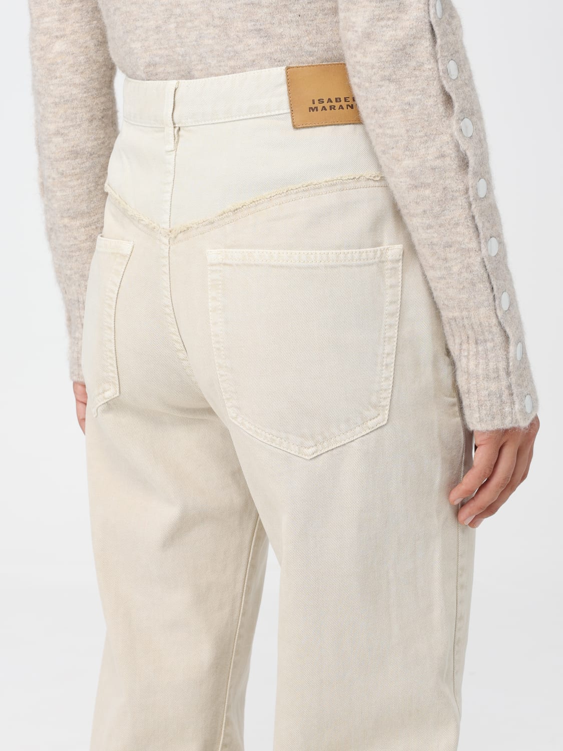 デニム・ジーパン ISABEL MARANT Woman Jeans Beige PA0209FAA4H13I 23EC Isabel Marant Outlet: jeans in denim - Beige | Isabel Marant