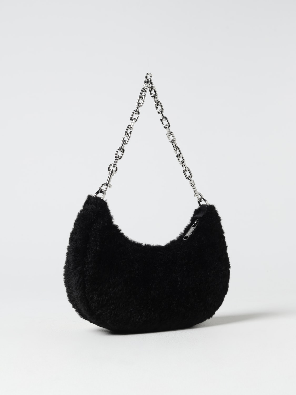 MARC JACOBS CROSSBODY BAGS: Marc Jacobs The Teddy Curve Bag in synthetic fur, Black - Img 2