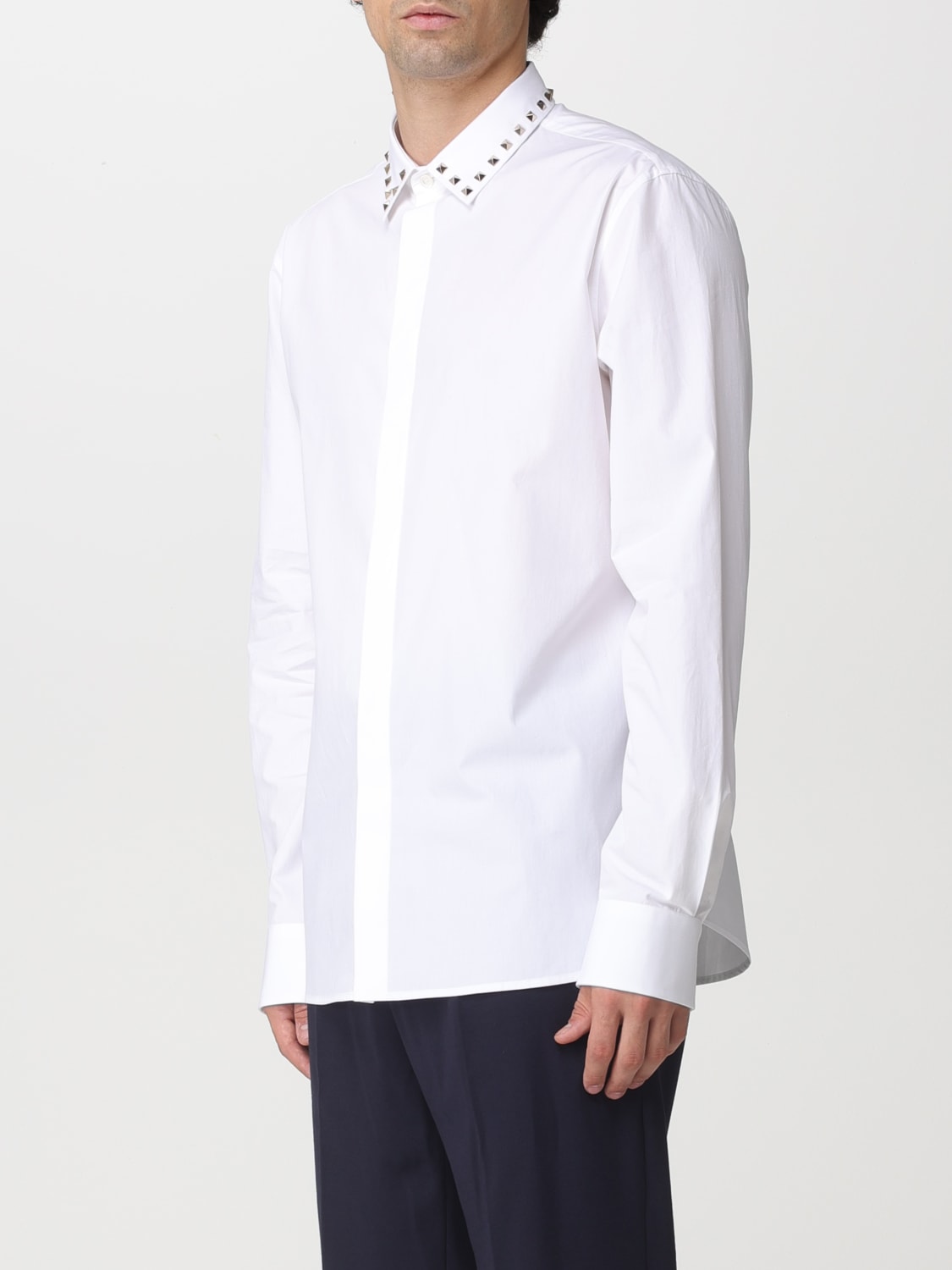 VALENTINO SHIRT: Valentino shirt with Black Untitled studs, White - Img 4